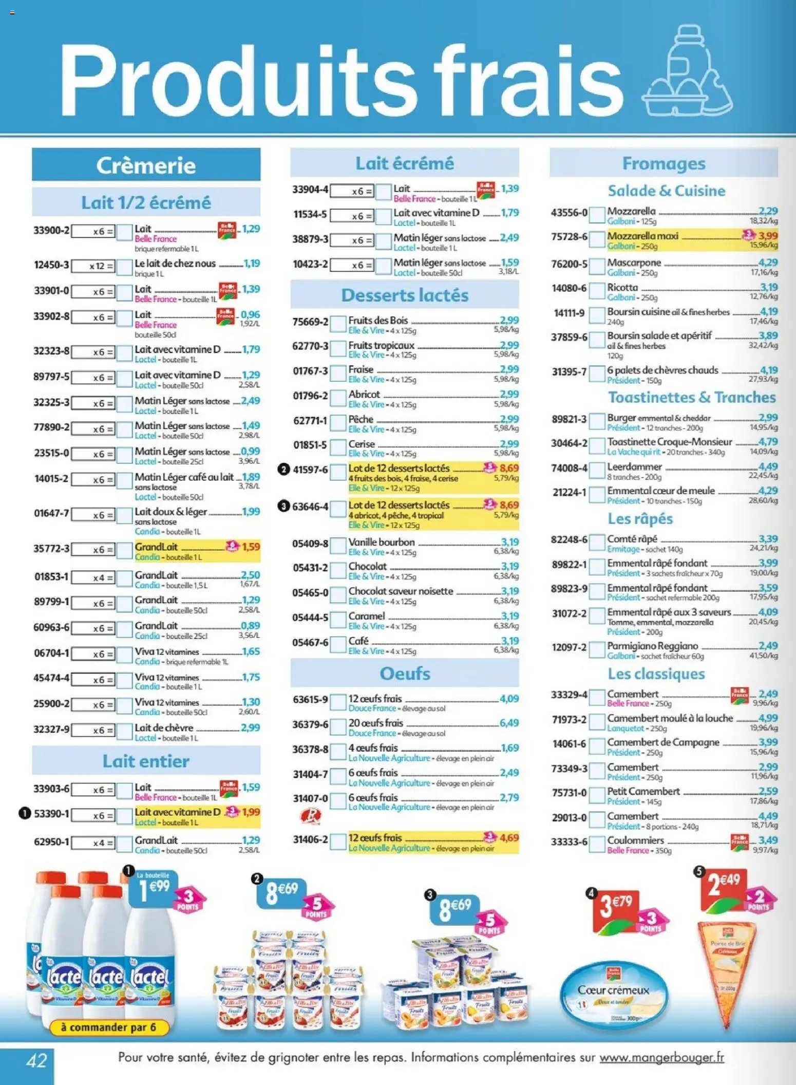 {H1} | Page: 42 | Produits: Pêche, Café, Cheddar, Ricotta