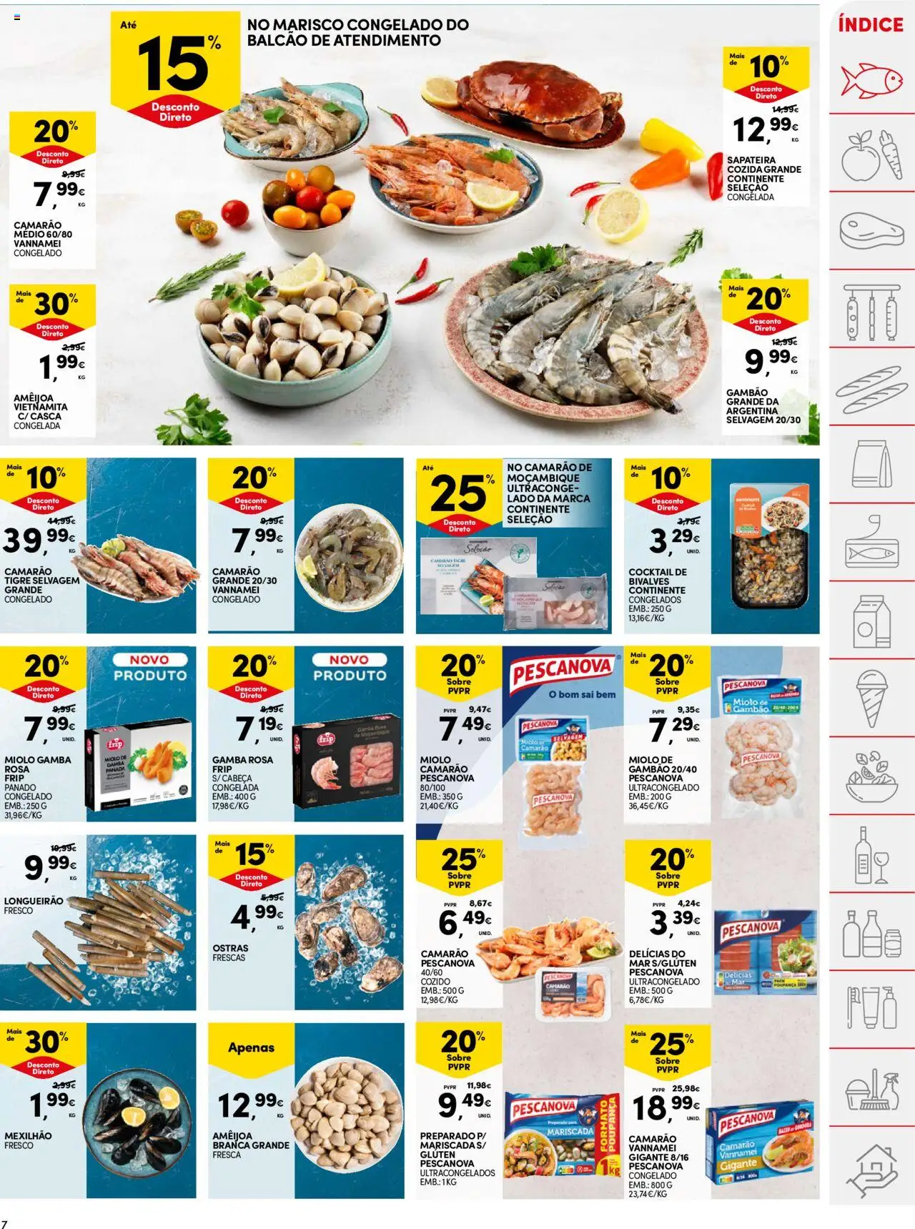 Continente folheto │ válido de 12.08.2025 | Página: 7 | Produtos: Ostras, Camarão, Sapateira