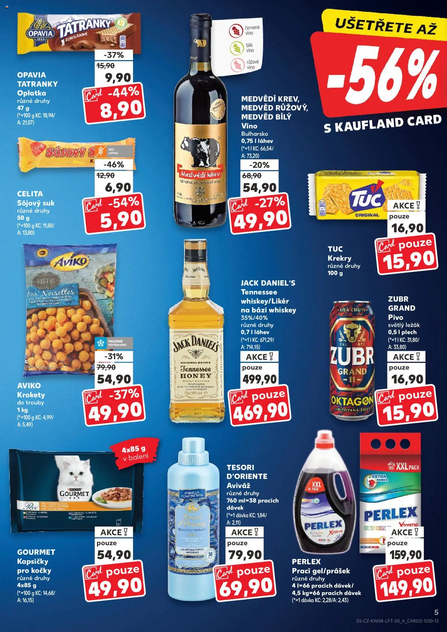 Kaufland leták - Liberec od 21.01.2026 | Strana: 5 | Produkty: Tatranky, Pivo, Tesori d'Oriente Aviváž, Červené víno