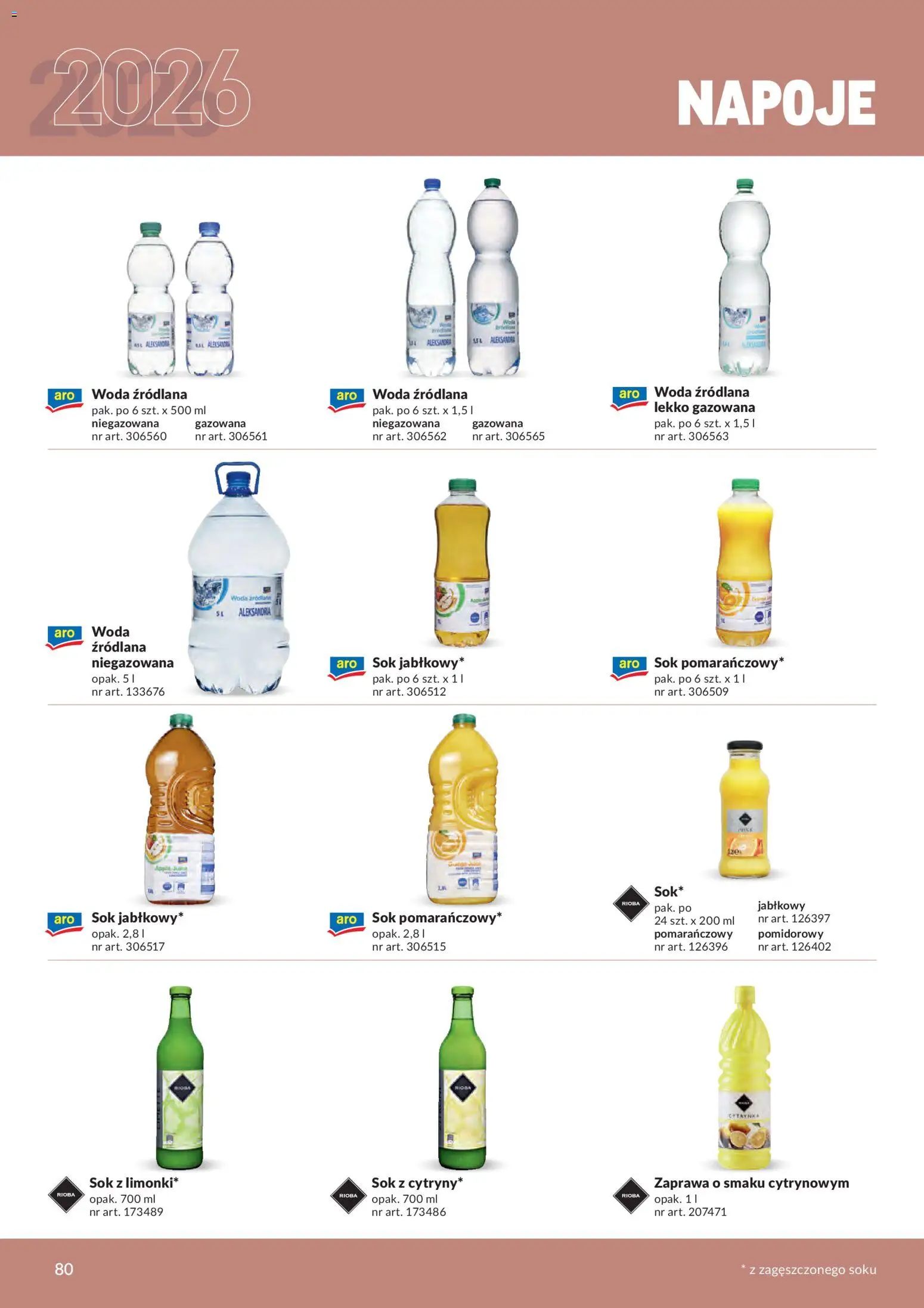 Makro gazetka - Produktów marek własnych dla profesjonalnej Gastronomii od 01.03.2026 | Strona: 80 | Produkty: Napoje, Woda źródlana, Sok, Woda