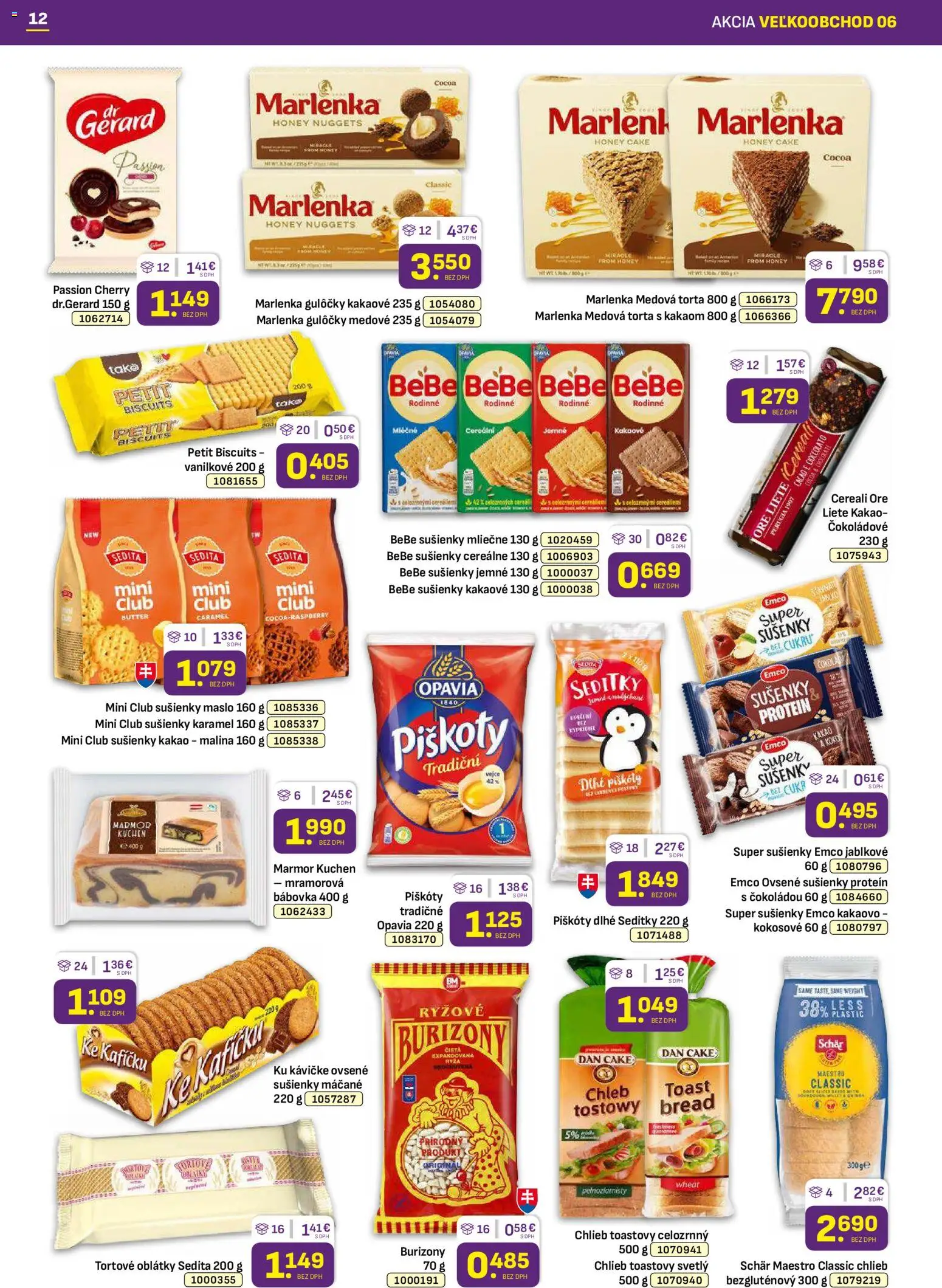 Nové Libex akcie – leták je platný od 16.03.2026 | Strana: 12 | Produkty: Chlieb, Ryža, Marlenka, Kakao