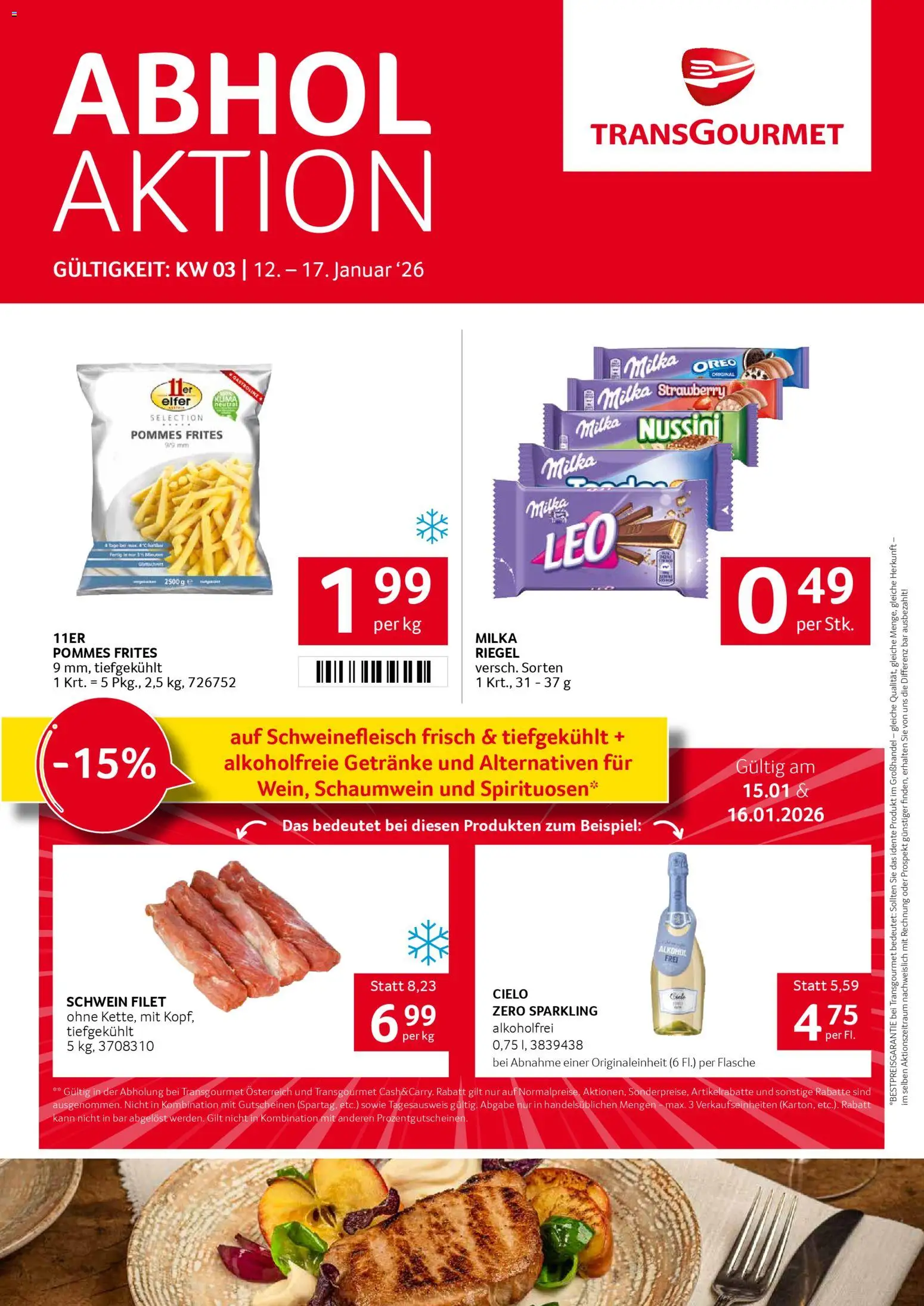Transgourmet Flugblatt gültig ab 12.01.2026 | Seite: 1 | Produkte: Schweinefleisch