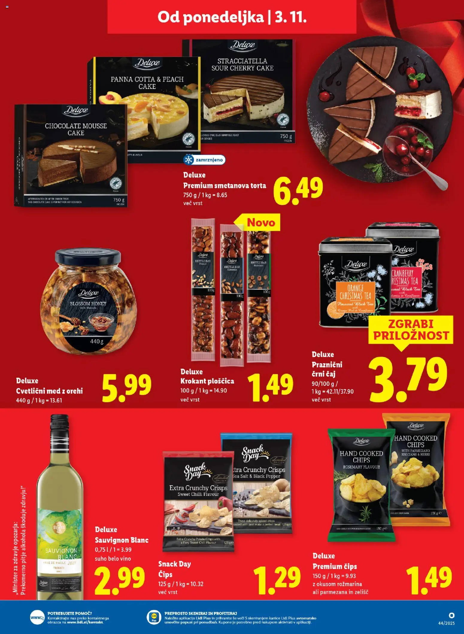 Novi Lidl katalog ponudbe – veljaven od 29.10.2025 | Stran: 57 | Izdelki: Torta, Vino, Cips
