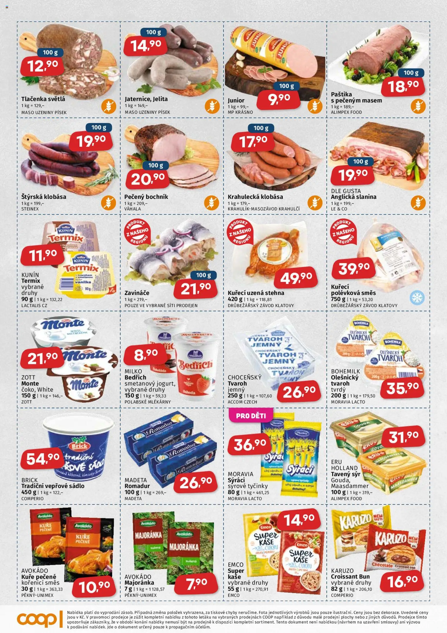 Coop leták od 11.03.2026 | Strana: 2 | Produkty: Tvaroh, Písek, Klobása, Avokádo