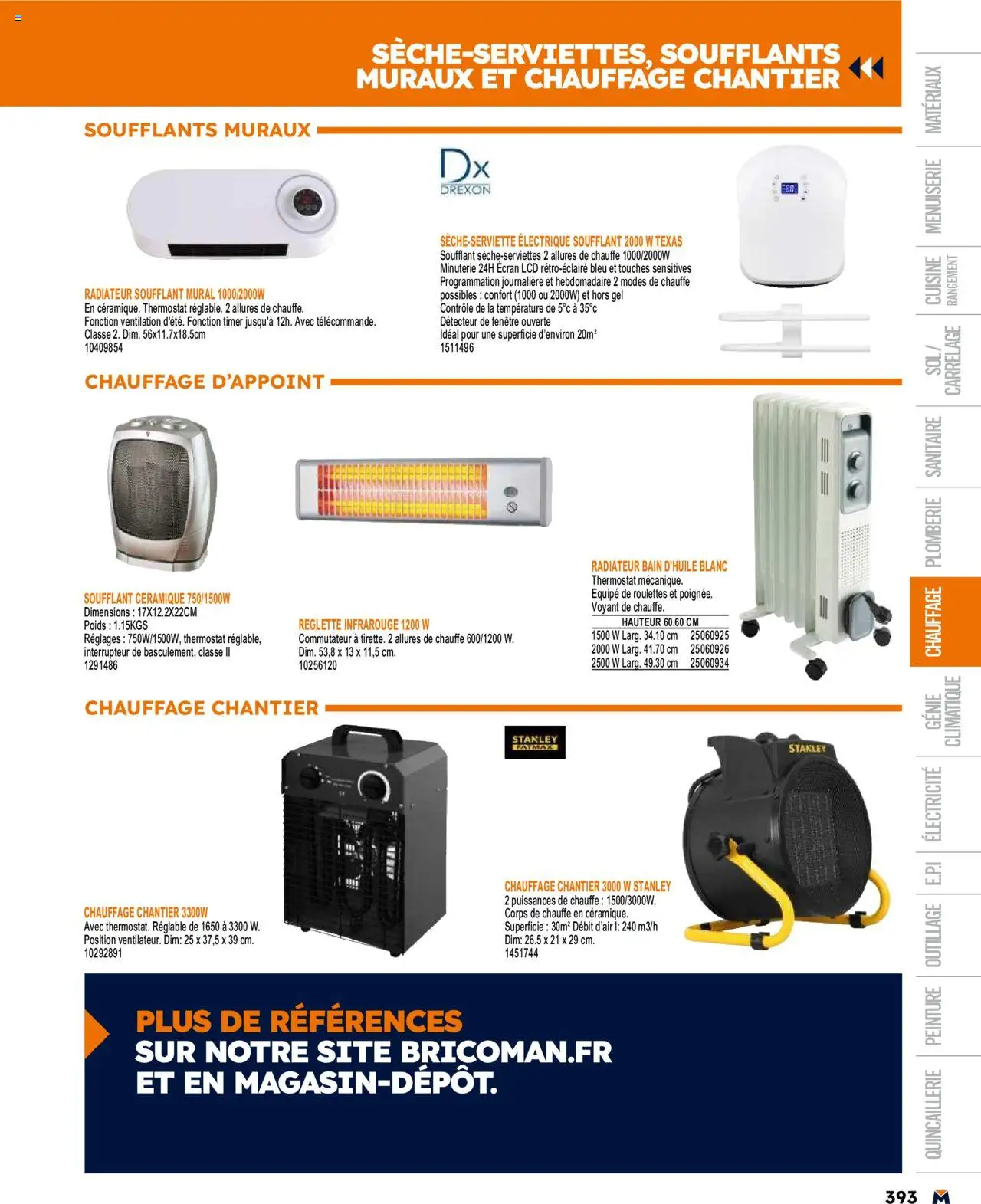  | Page: 393 | Produits: Poids, Interrupteur, Chauffage d’appoint, Radiateur