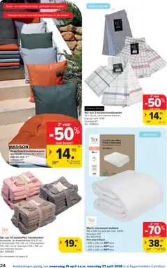Carrefour folder week 16 - Voorbeeld van een folder van Carrefour, geldig van 15.04.2026 | Pagina: 24 | Producten: Handdoeken, Kussens, Dekbed