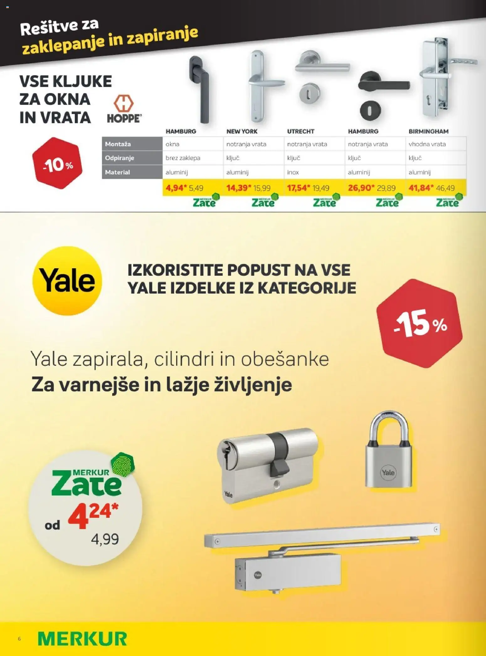 Novi Merkur katalog ponudbe – veljaven od 01.10.2025 | Stran: 6 | Izdelki: Vrata