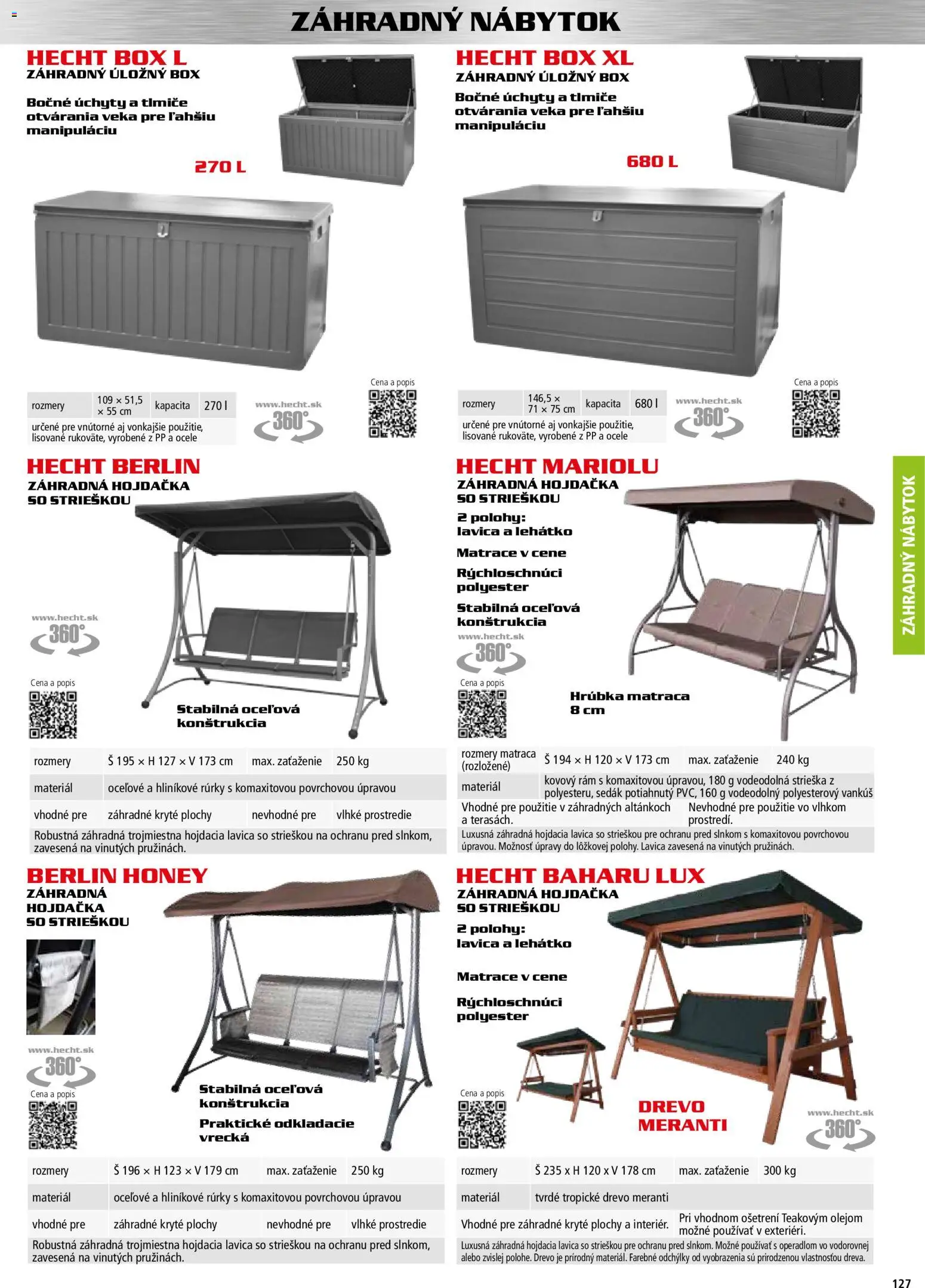 Nové Hecht akcie – leták je platný od 30.10.2025 | Strana: 127 | Produkty: Matrace, Nábytok, Vankúš, Záhradný nábytok