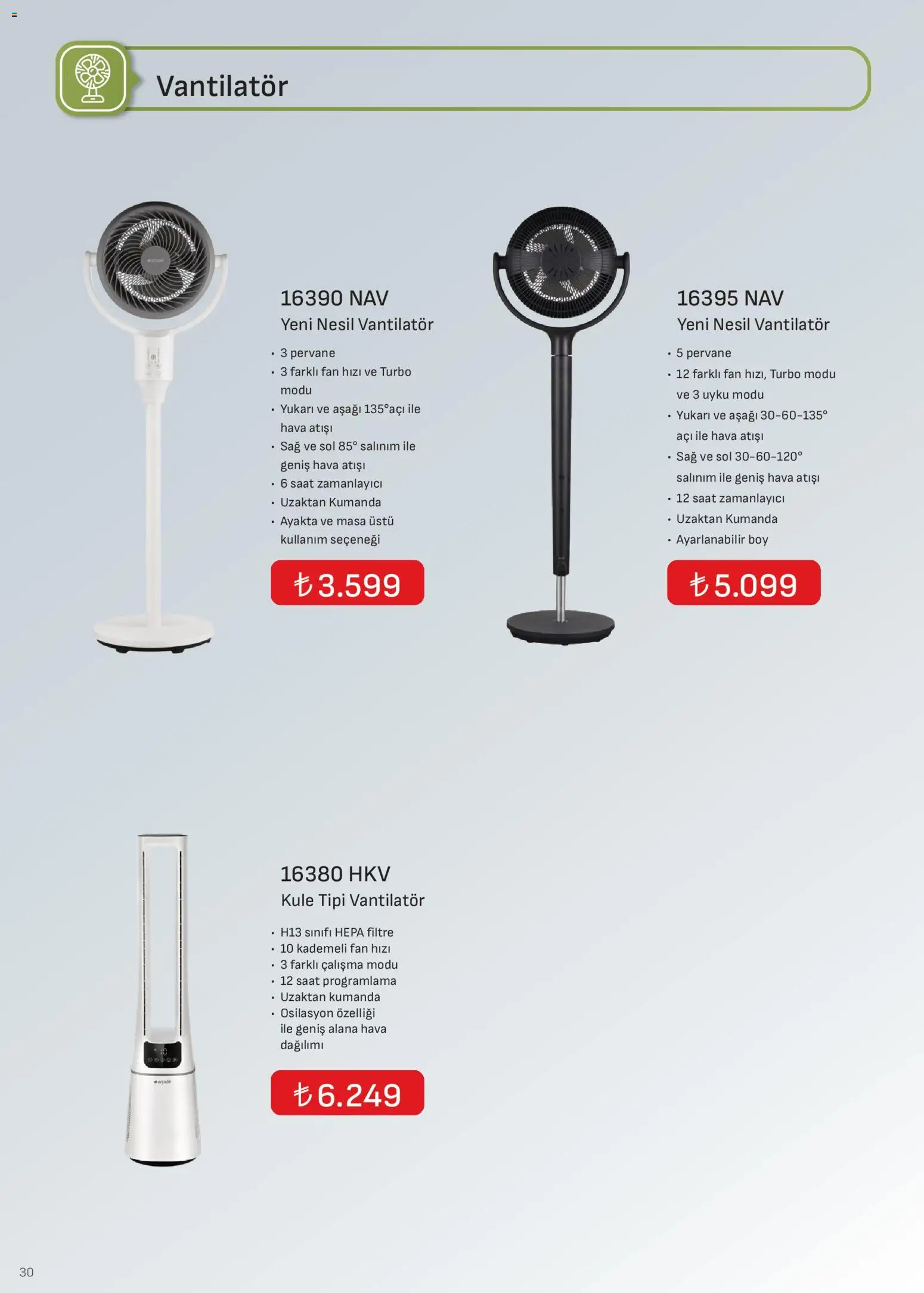 Arçelik İklimlendirme Kataloğu - 01.01.2026 tarihinden itibaren geçerlidir | Sayfa: 30