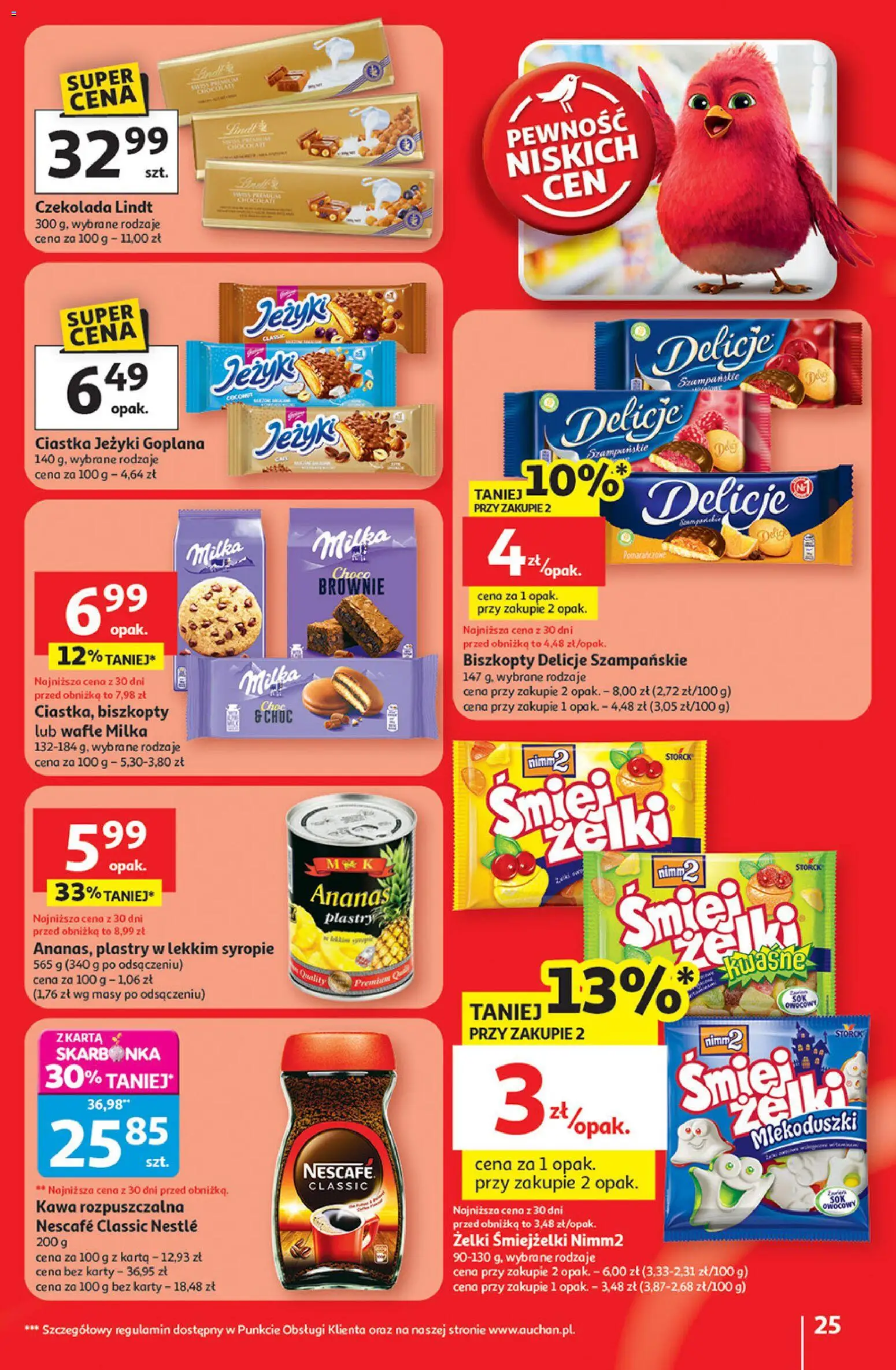 Auchan Gazetka - 30 Lat Hipermarket od 08.01.2026 | Strona: 25 | Produkty: Wafle, Żelki, Czekolada, Ananas