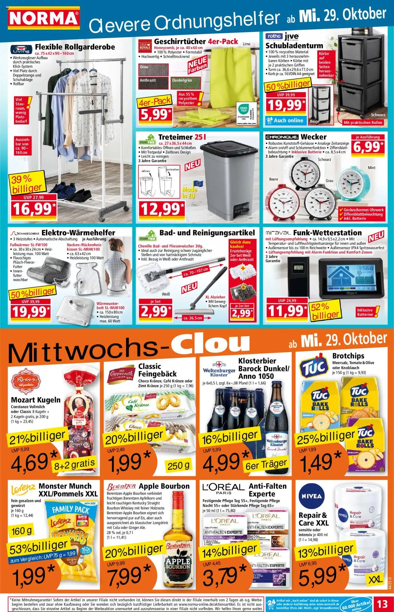 Norma Prospekt 	 – gültig ab 27.10.2025 | Seite: 13 | Produkte: Cola, Knoblauch, Whiskey, Wecker