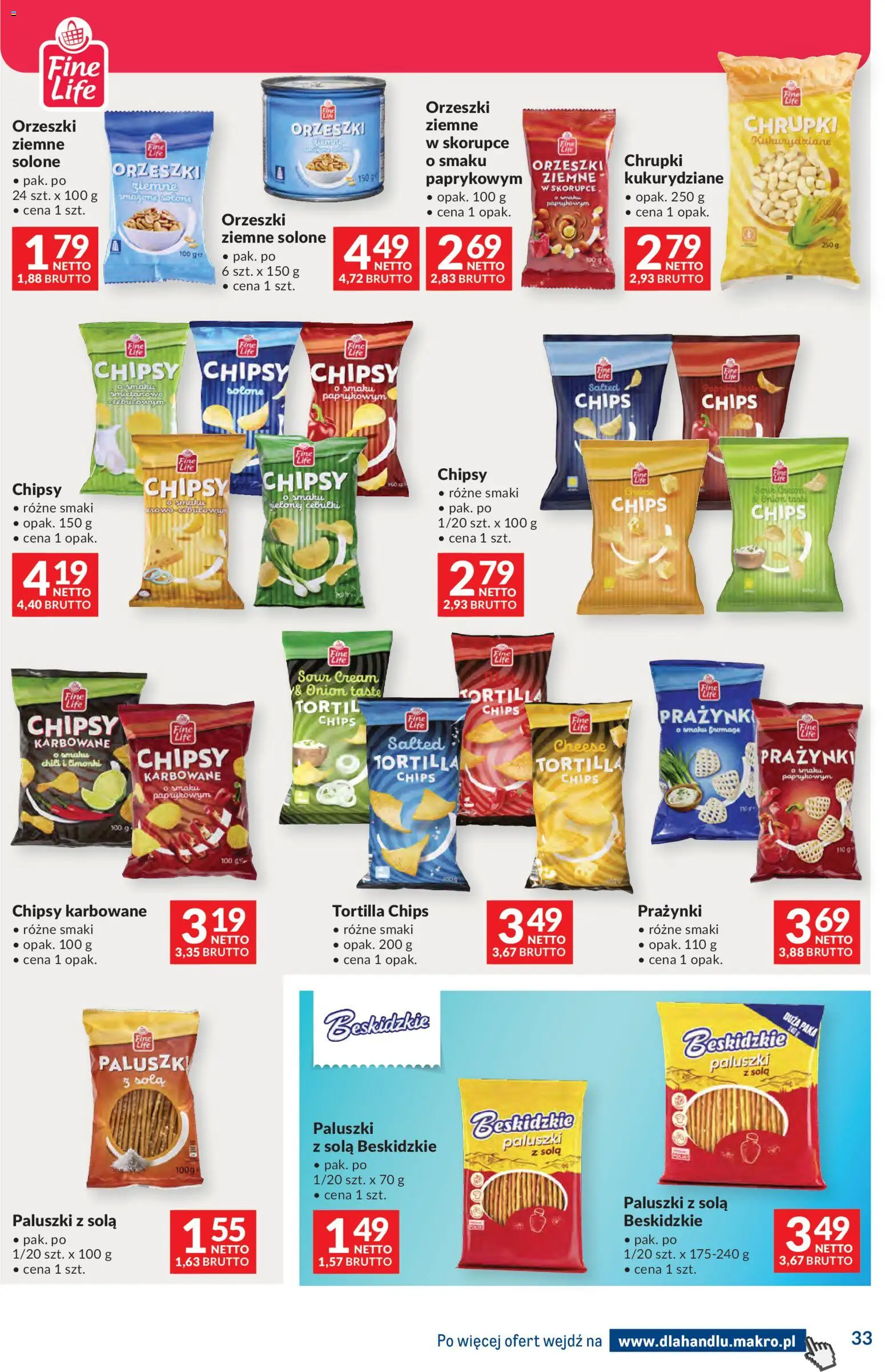 Makro Gazetka - Dystrybucja do sklepów od 11.11.2025 | Strona: 33 | Produkty: Chipsy, Chrupki, Tortilla, Orzeszki ziemne