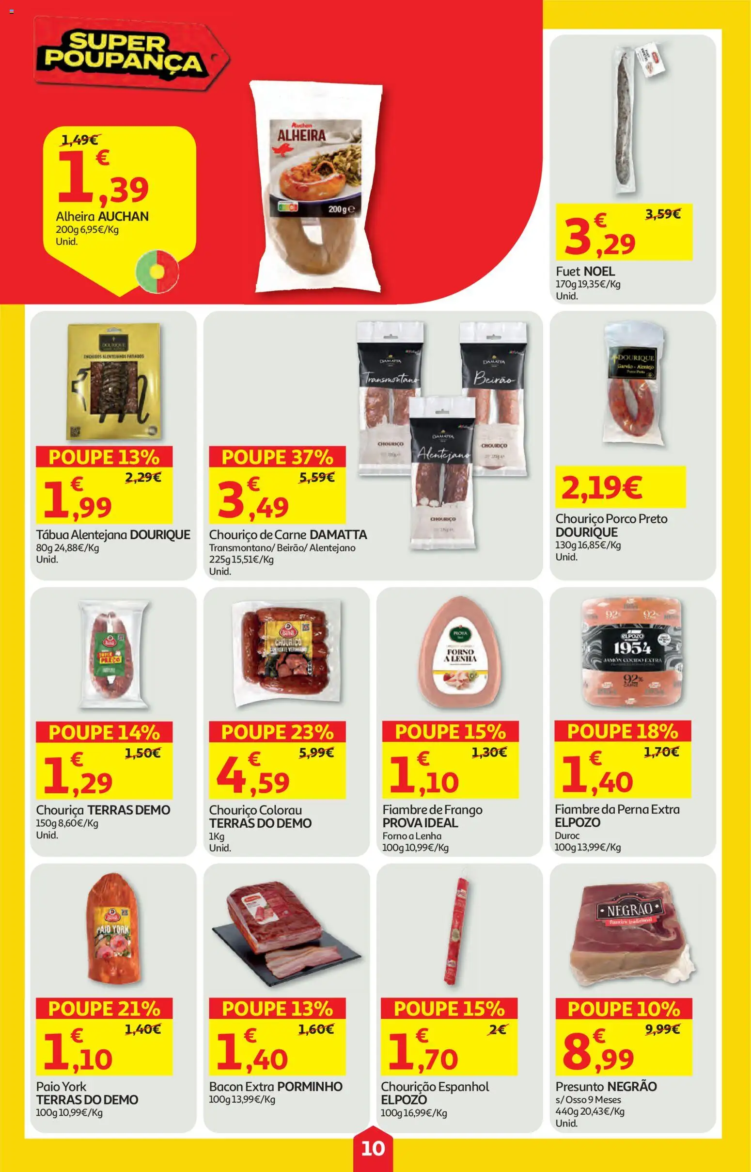 Auchan folheto │ válido de 12.03.2026 | Página: 10 | Produtos: Frango, Carne, Colorau, Alheira
