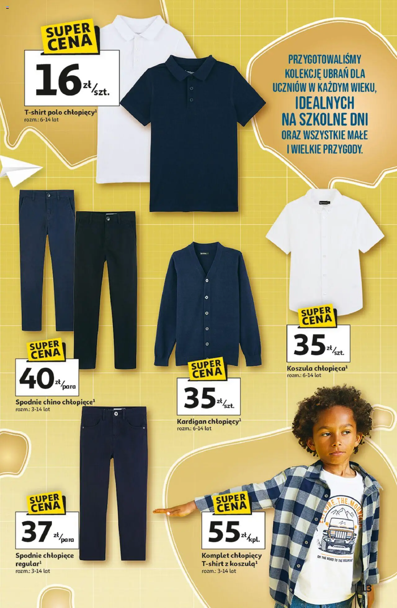 Auchan Gazetka - Pewność niskich cen Hipermarket od 07.08.2025 | Strona: 13 | Produkty: Koszula, Spodnie, Kardigan