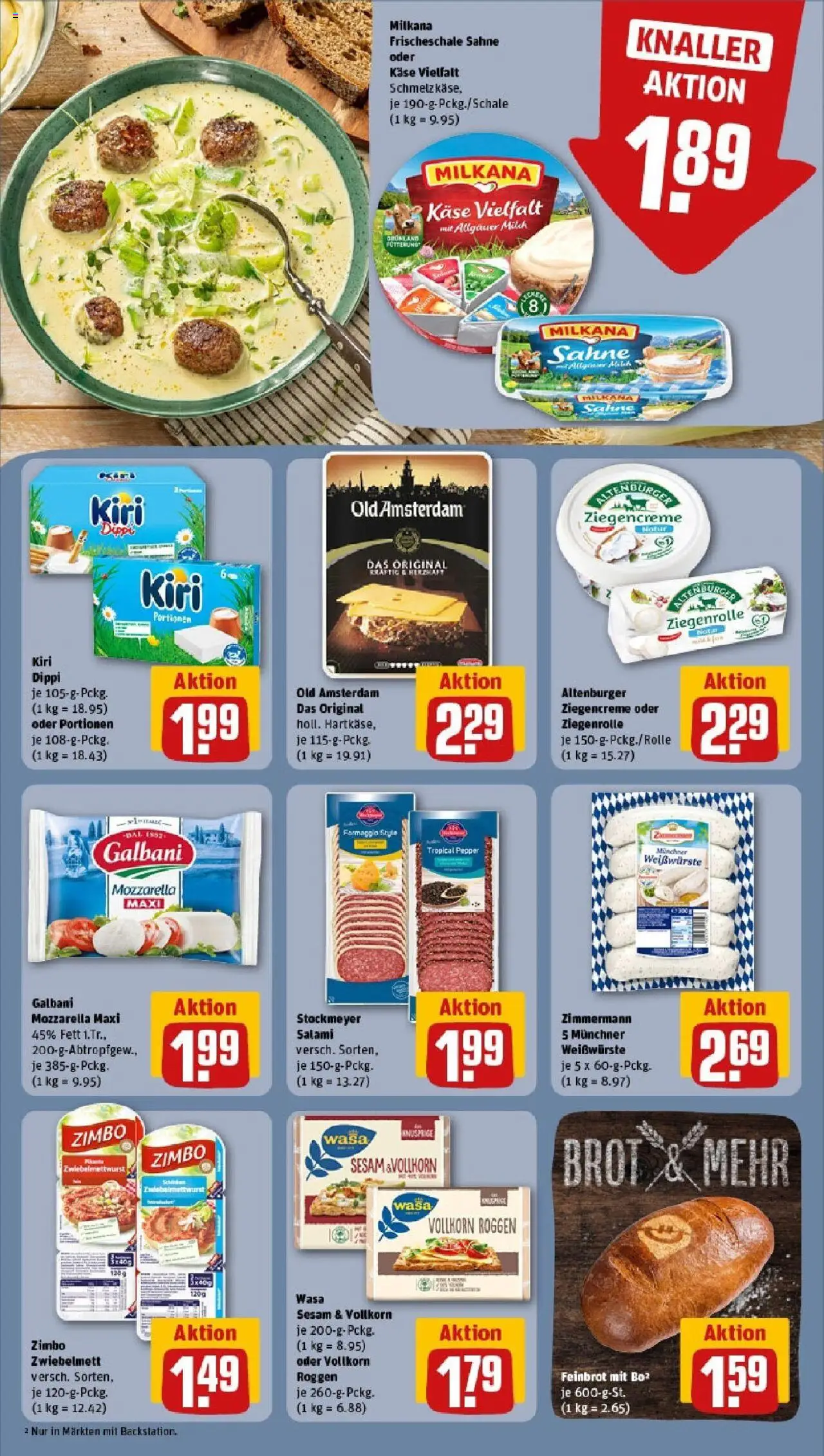 Rewe prospekt Vetschau	 - gültig ab dem 25.05.2025 | Seite: 16 | Produkte: Milch, Käse, Burger, Brot