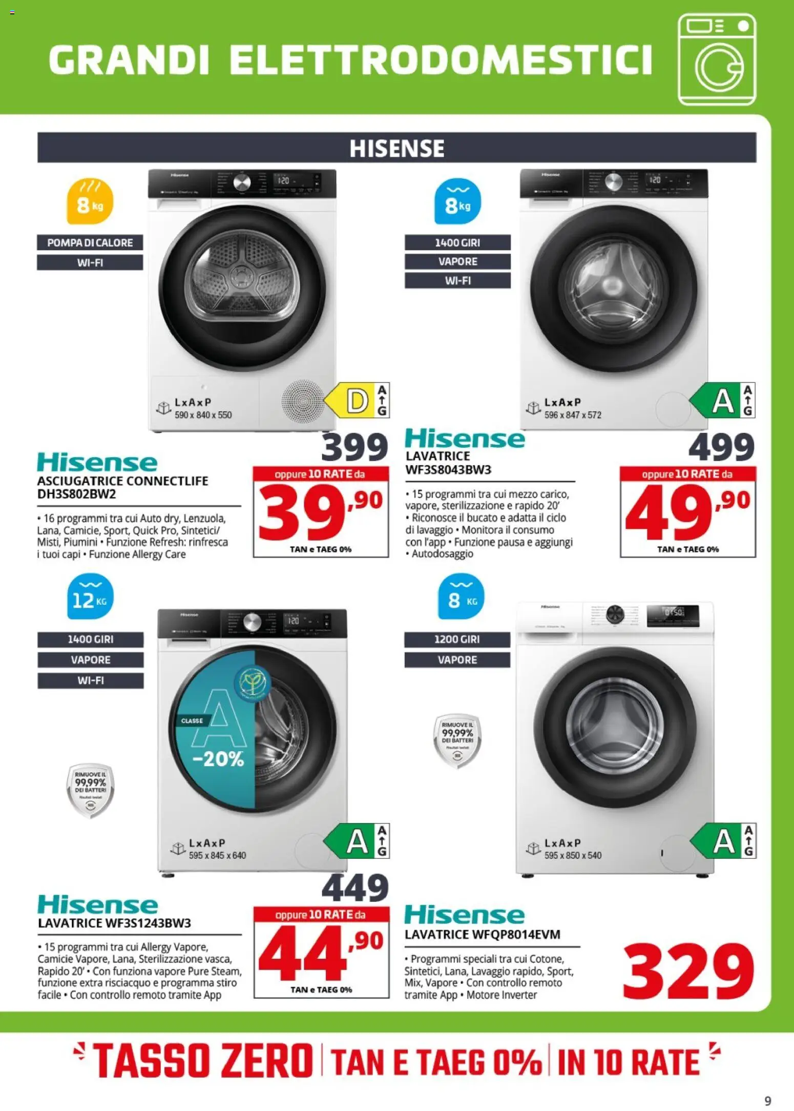 Volantino Comet del 24.02.2026 | Pagina: 9 | Prodotti: Lavatrice, Asciugatrice