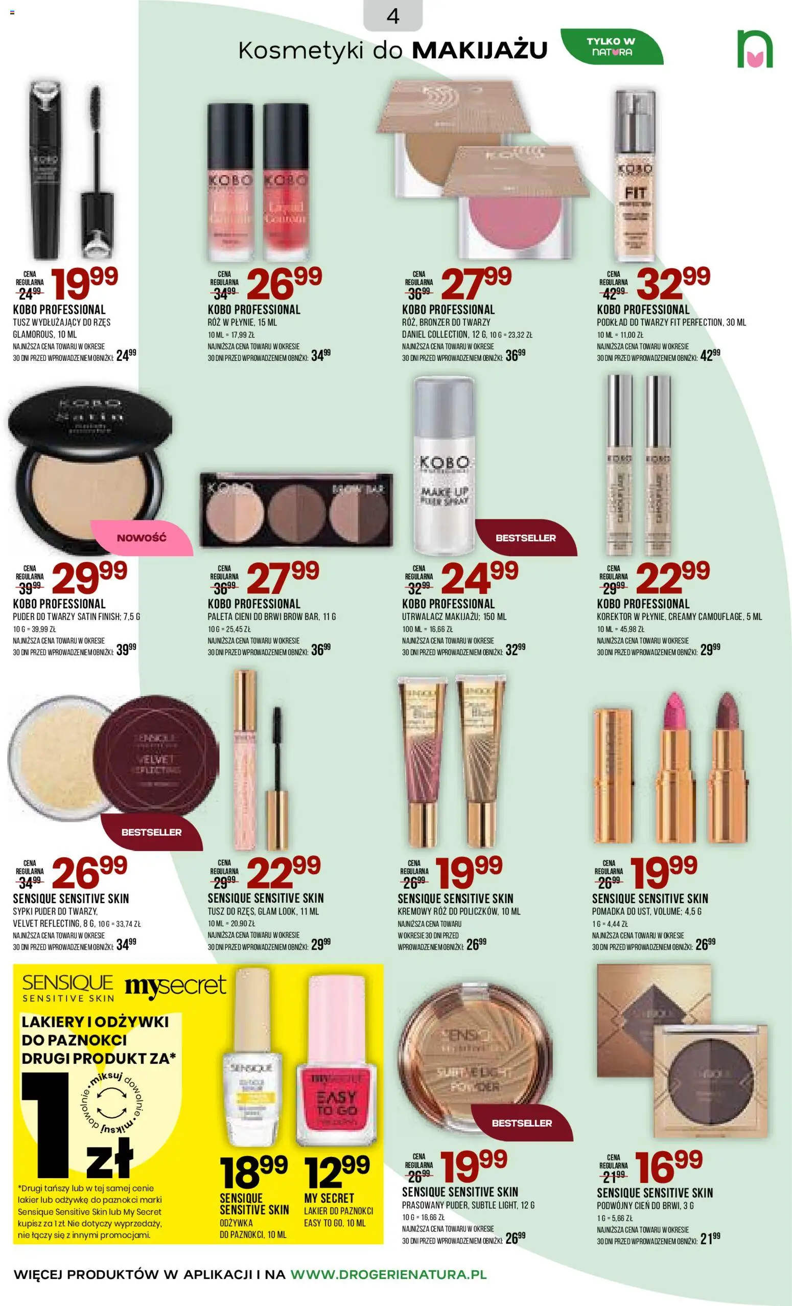 Drogerie Natura gazetka od 18.03.2026 | Strona: 4 | Produkty: Kosmetyki, Pomadka, Lakiery, Podkład do twarzy