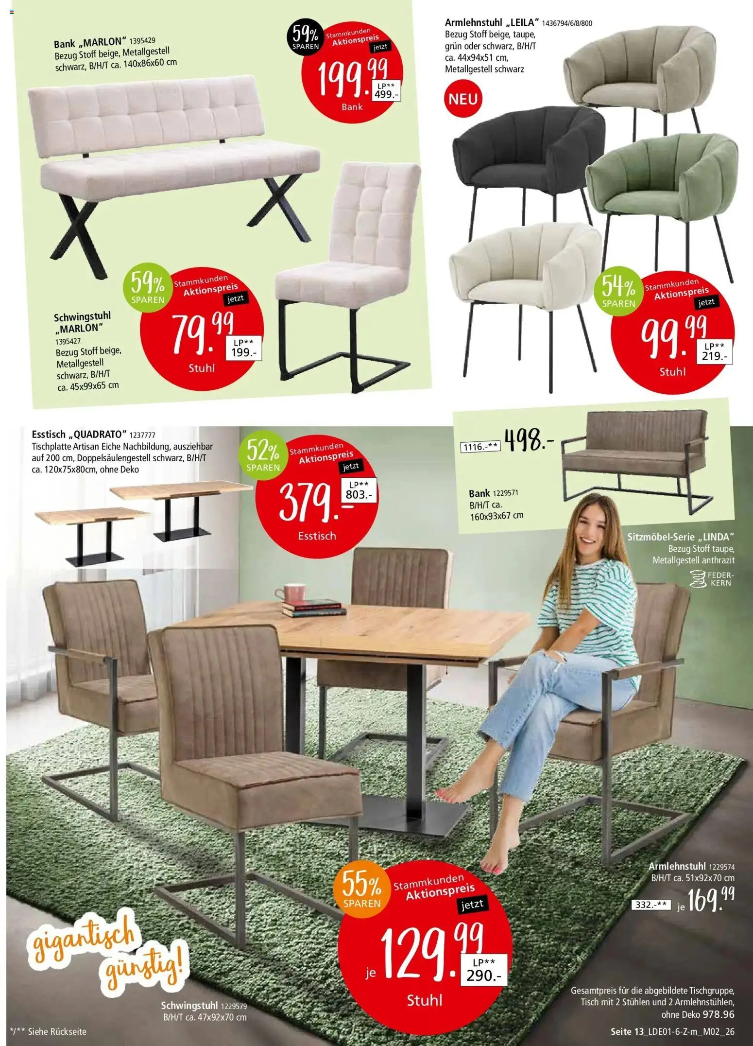 Zurbrüggen - Zurbrüggen: Unschlagbar günstig – gültig ab 09.01.2026 | Seite: 15 | Produkte: Esstisch, Tisch, Stuhl