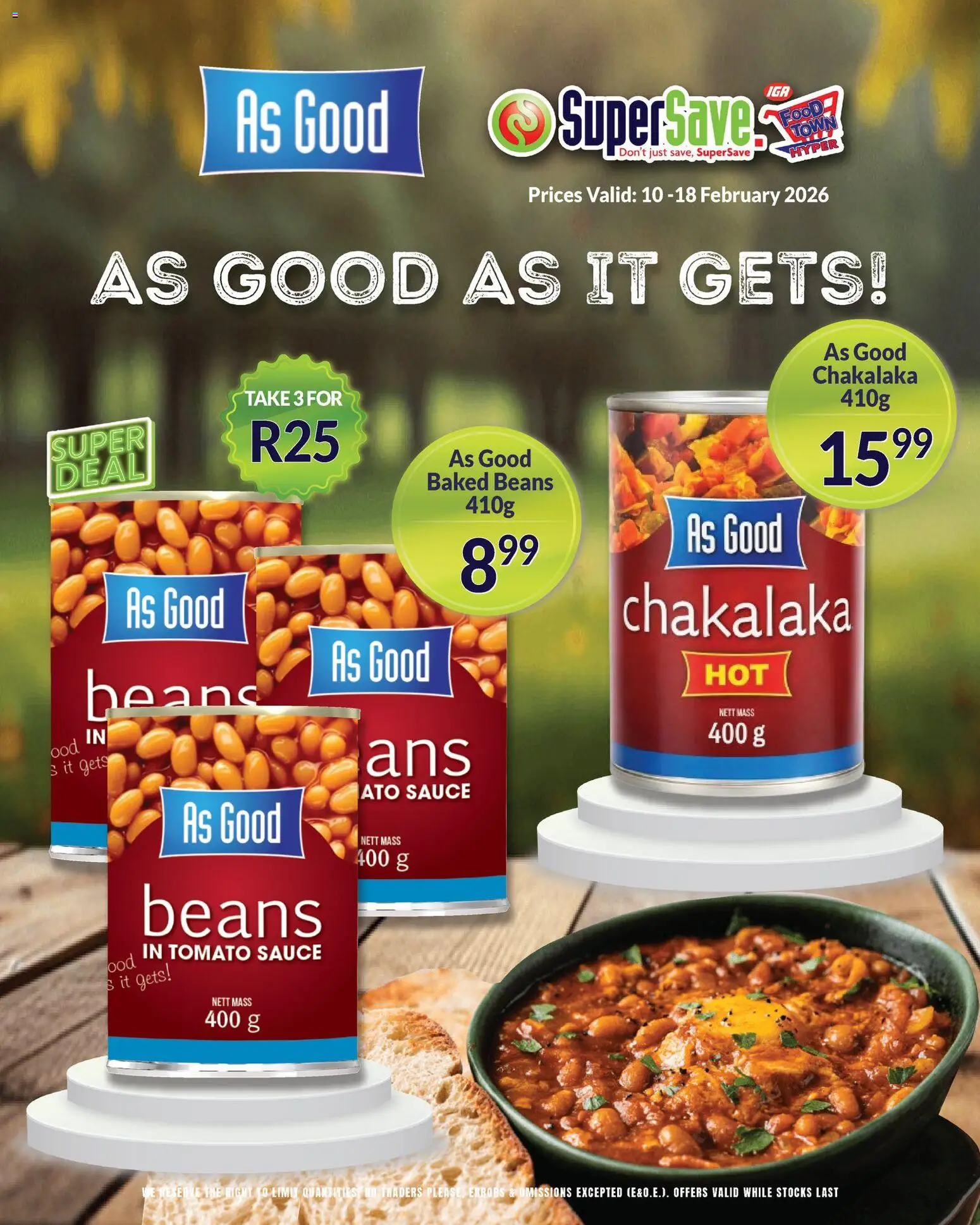 New Super Save catalogue – valid from 10.02.2026 | Page: 4 | Products: Beans, Baked beans, Tomato sauce, Sauce