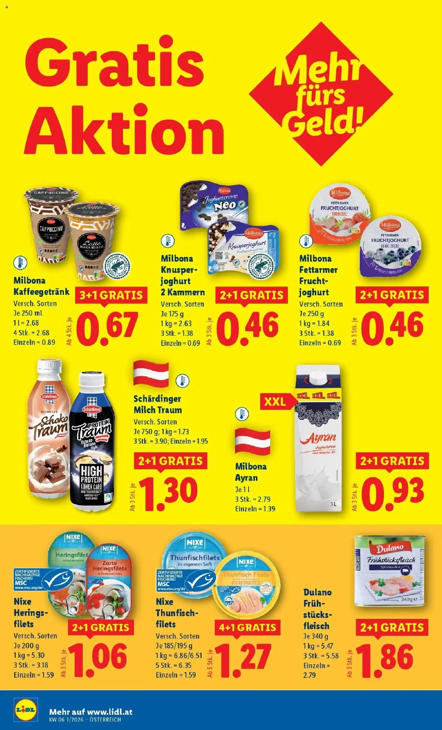 Lidl Flugblatt - St. Pölten, Klosterneuburg, Mödling gültig ab 29.01.2026 | Seite: 42 | Produkte: Milch, Joghurt, Saft
