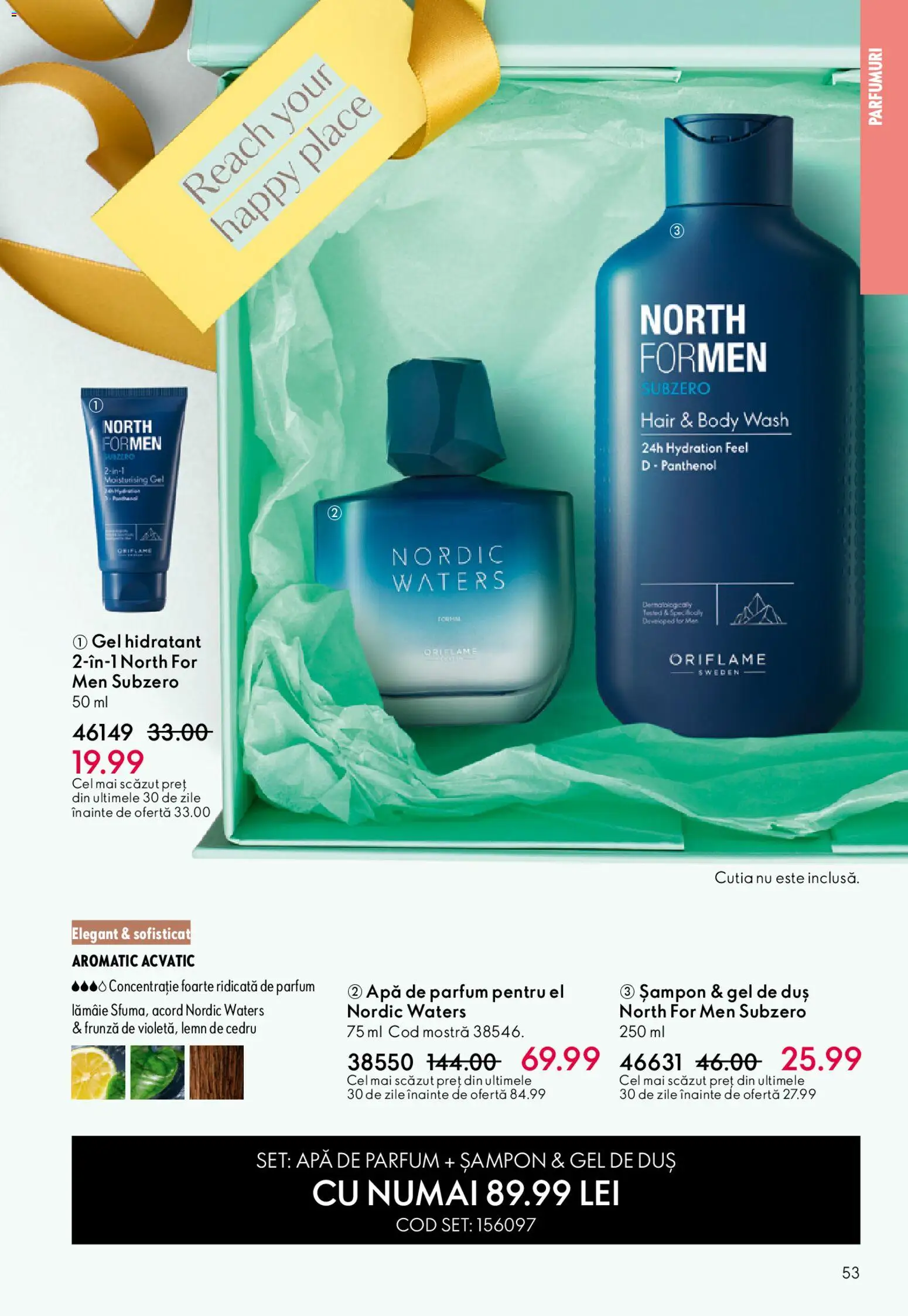 Noul catalog Oriflame – valabil de la 27.05.2026 | Pagină: 53 | Produse: Apă de parfum, Duș, Șampon, Lămâie