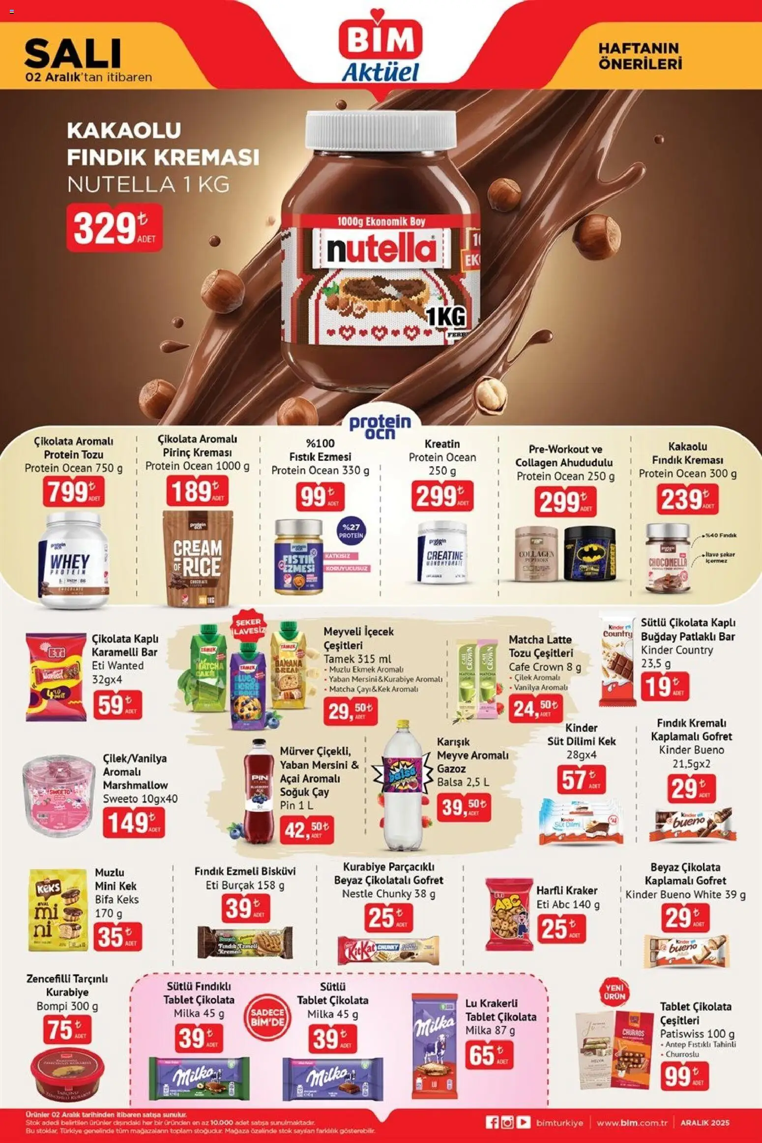 BİM Katalog - 02.12.2025 tarihinden itibaren geçerlidir | Sayfa: 3 | Ürünler: Çikolata, Çay, Fındık, Tablet