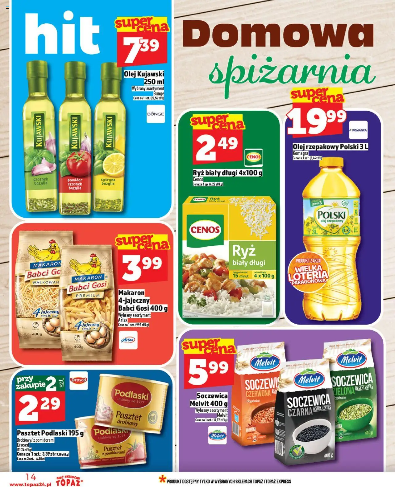 Topaz Gazetka od 21.08.2025 | Strona: 14 | Produkty: Cytryna, Czosnek, Soczewica, Jaja