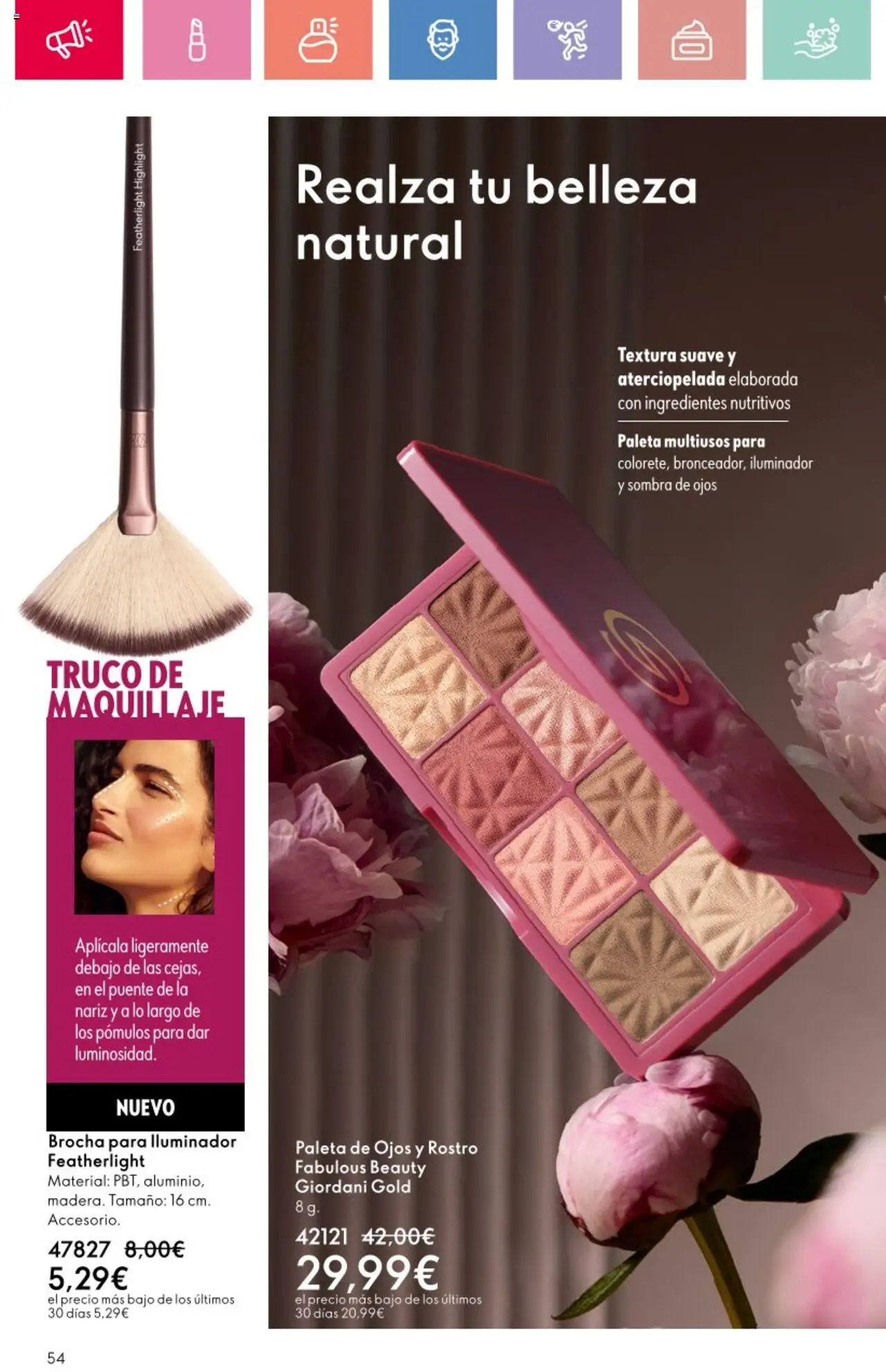 Oriflame - Catálogo Campaña 12 │ válido desde el 24.08.2025 | Página: 54 | Productos: Iluminador, Sombra, Κρεμάστρα, Brocha