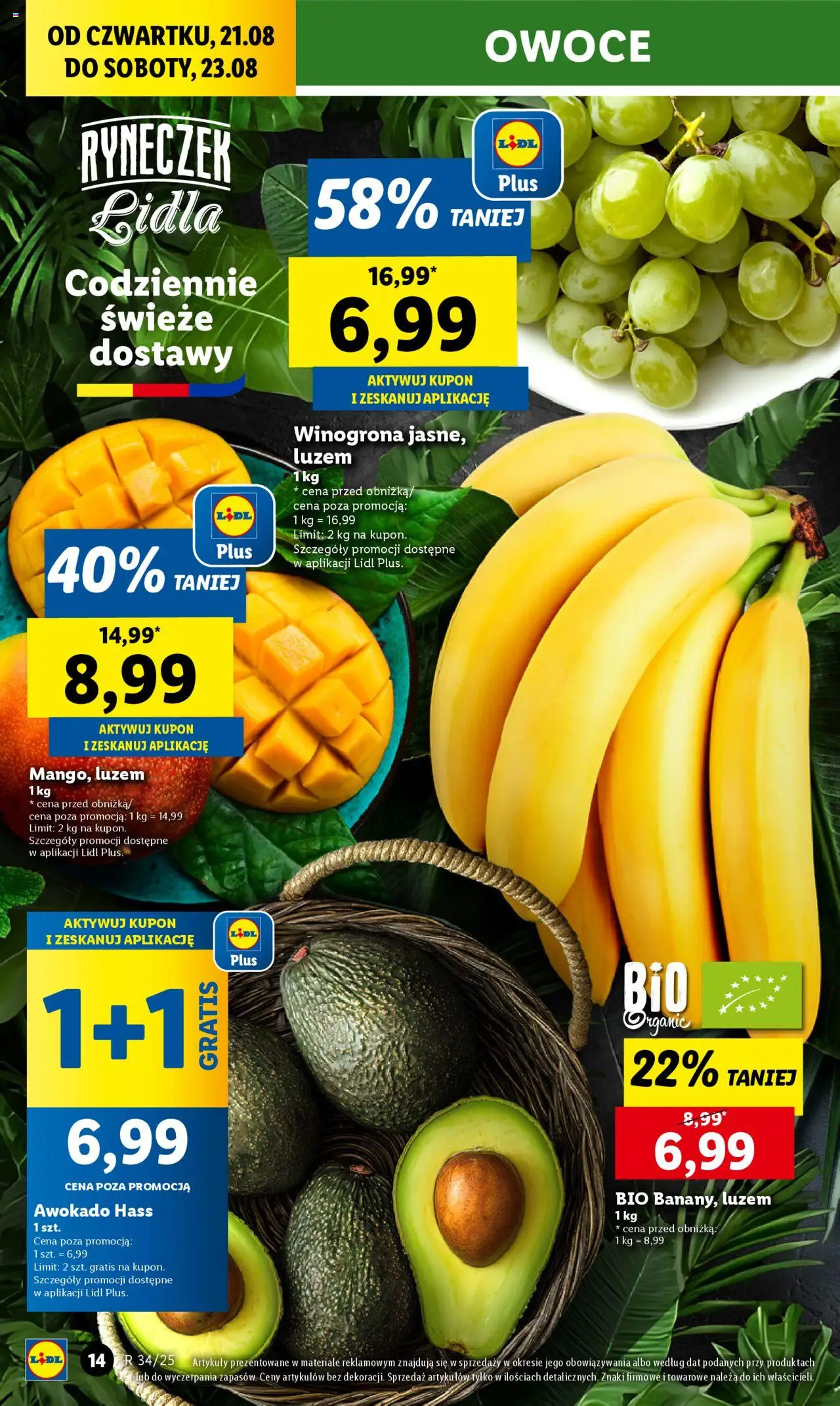 Lidl Gazetka od 21.08.2025 | Strona: 18 | Produkty: Winogrona, Awokado, Owoce