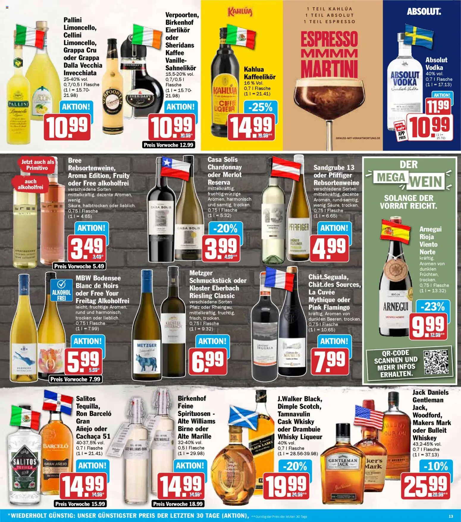 HIT - Rheinland-Pfalz – gültig ab 03.11.2025 | Seite: 13 | Produkte: Martini, Kaffee, Merlot, Wein