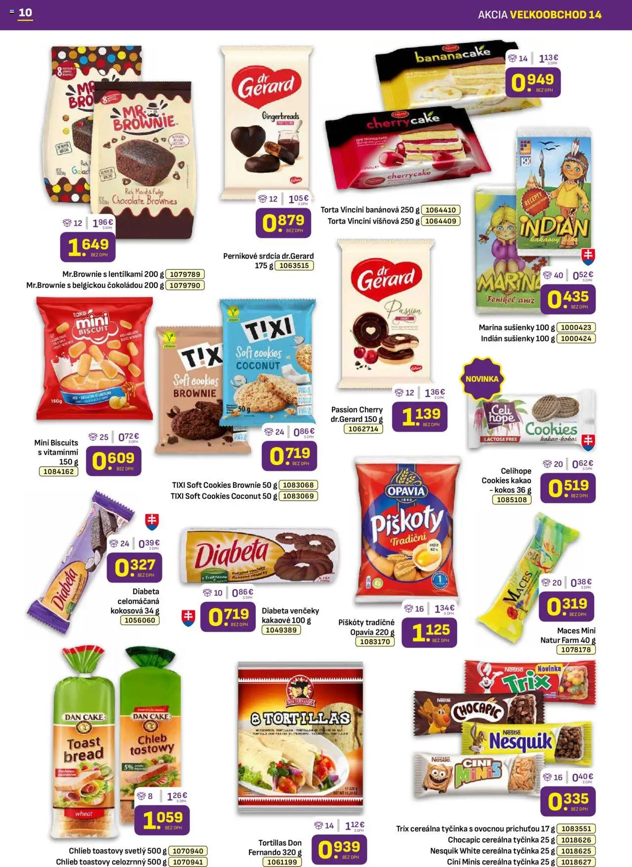 Libex leták │ platný od 14.07.2025 | Strana: 10 | Produkty: Chlieb, Cini Minis, Nesquik, Kakao