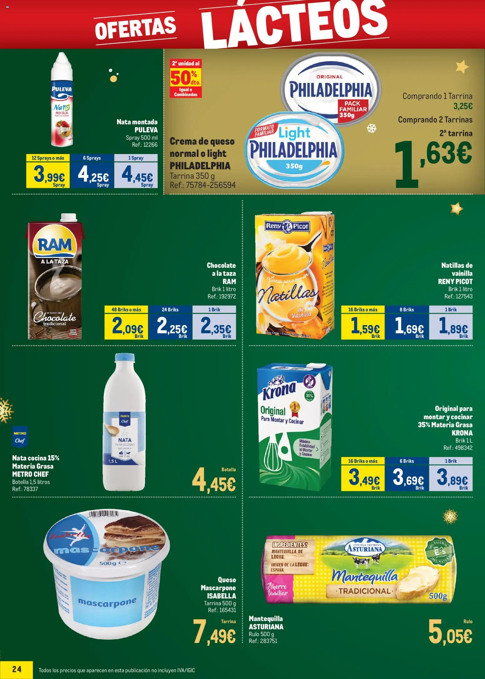 Makro - Precios Navidad Norte 2 │ válido desde el 24.11.2025 | Página: 24 | Productos: Κρεμάστρα, Queso, Chocolate, Crema