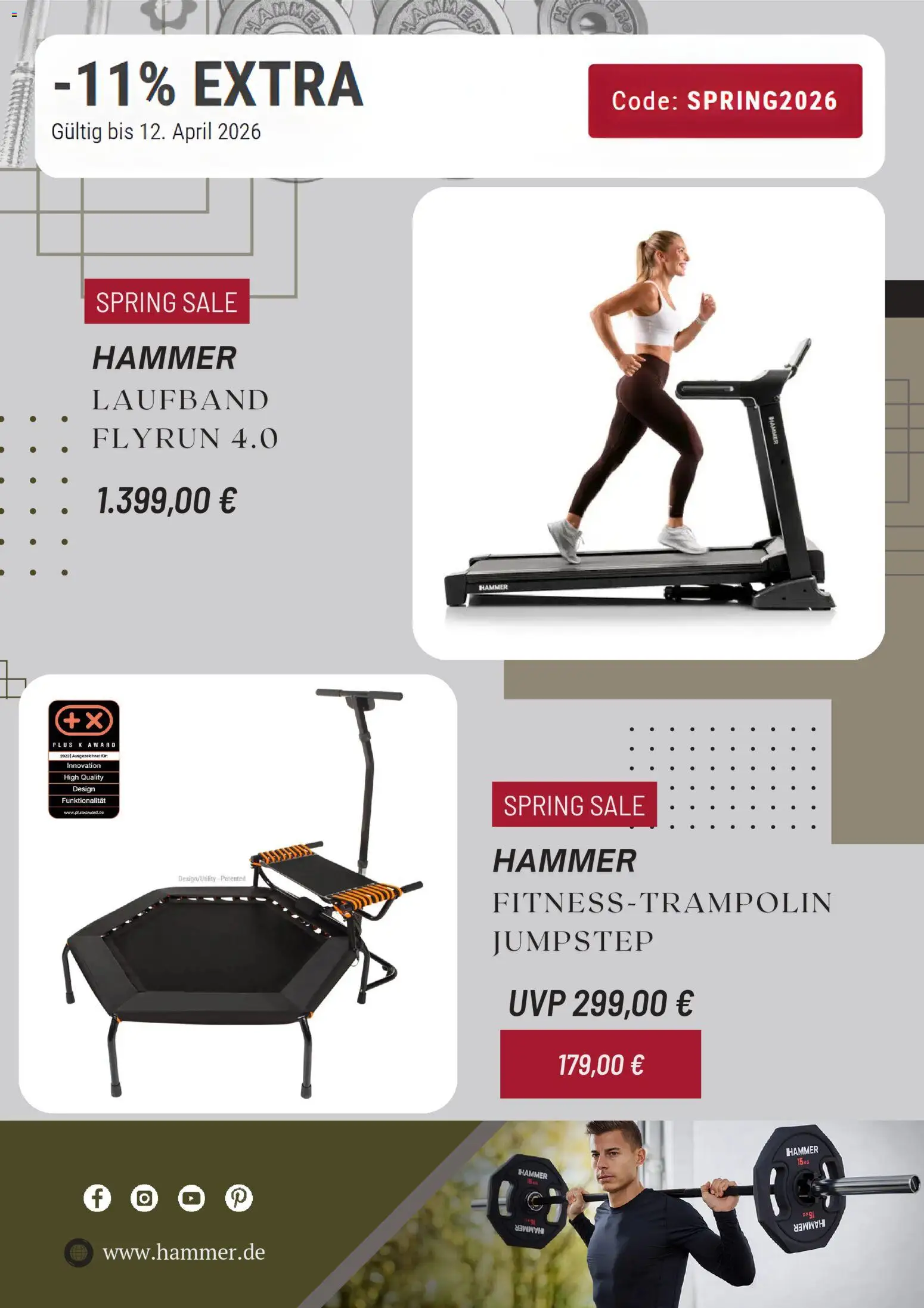 Hammer Prospekt 	 – gültig ab 03.04.2026 | Seite: 4 | Produkte: Laufband