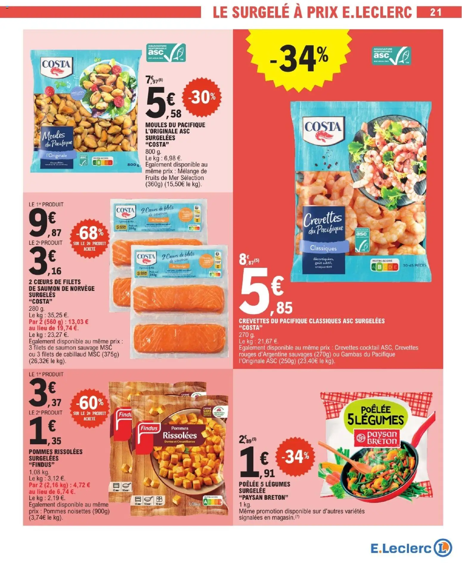 {H1} | Page: 21 | Produits: Fruits de mer, Noisettes, Crevettes, Pommes