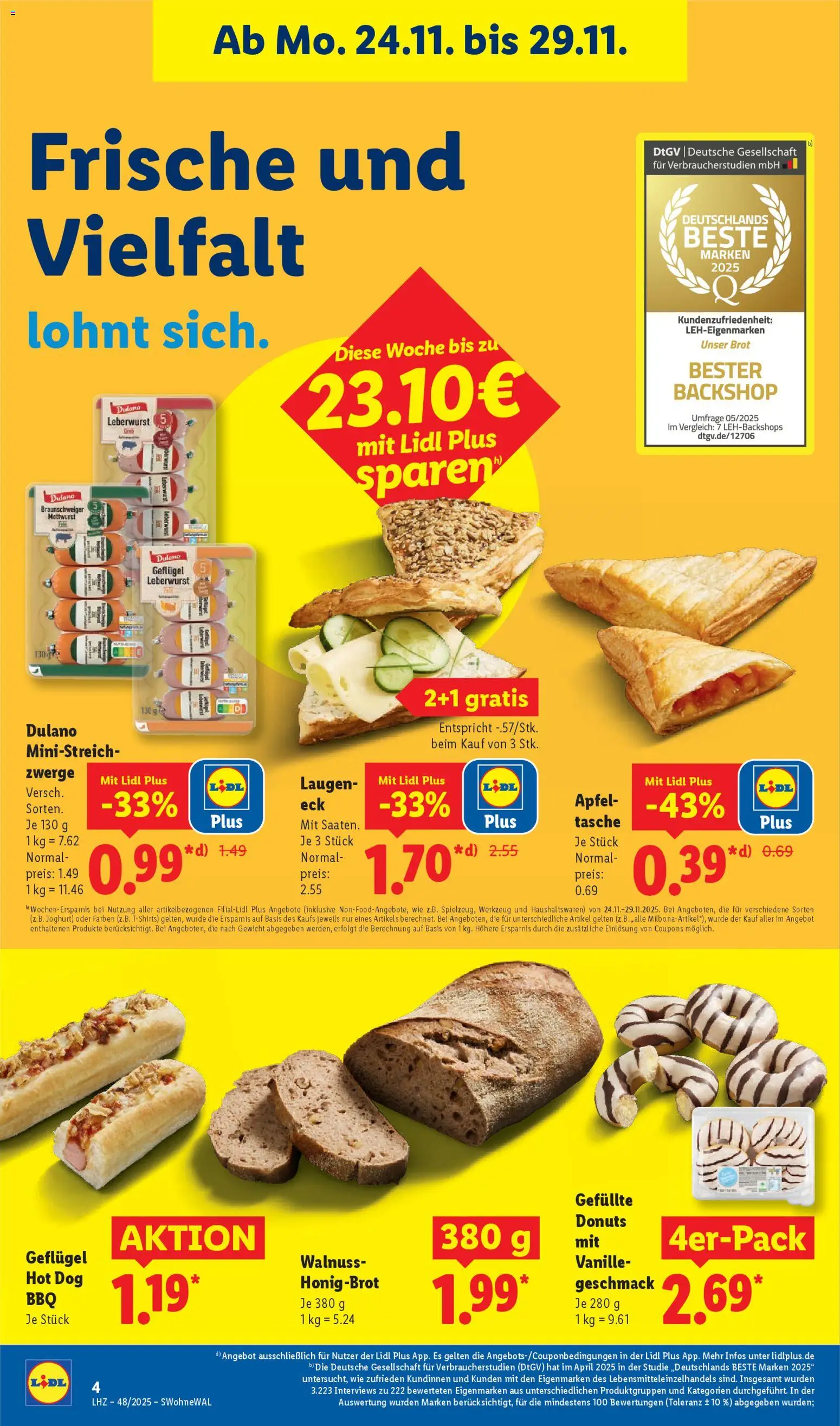 Lidl Prospekt Gundelsheim – gültig ab 24.11.2025 | Seite: 6 | Produkte: Tasche, Joghurt, Donuts, Brot