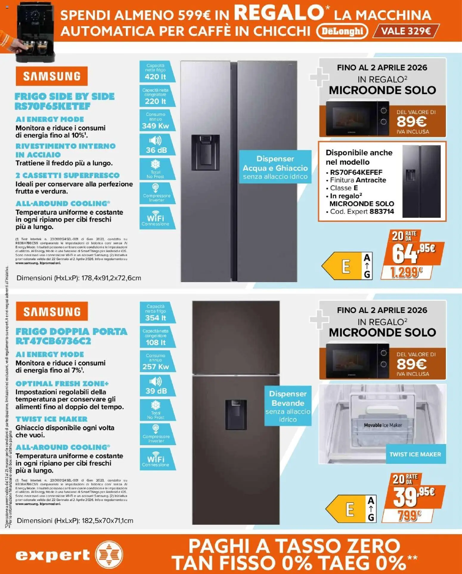Volantino Expert del 12.03.2026 | Pagina: 4 | Prodotti: Microonde, Compressore, Acqua, Frutta