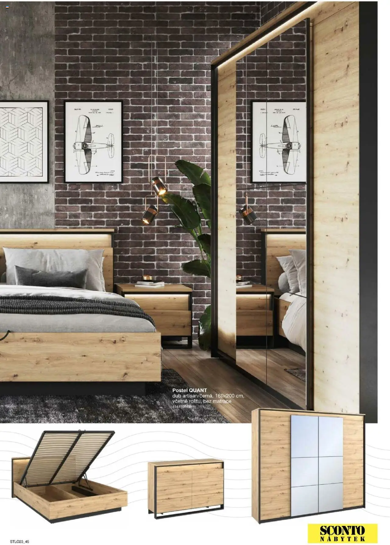 Sconto nábytek katalog - Ložnice od 01.01.2025 | Strana: 45 | Produkty: Nábytek, Postel, Matrace