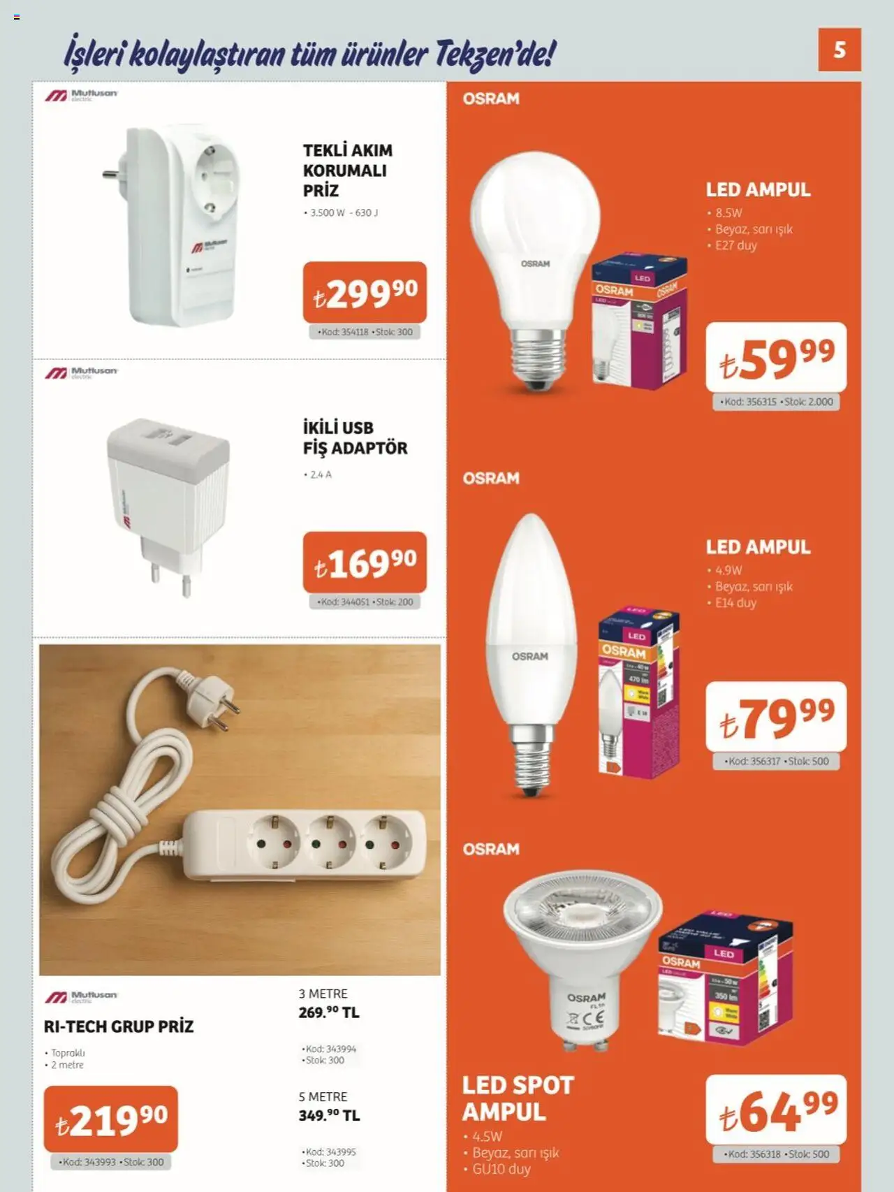 Tekzen Katalog - 01.09.2025 tarihinden itibaren geçerlidir | Sayfa: 5