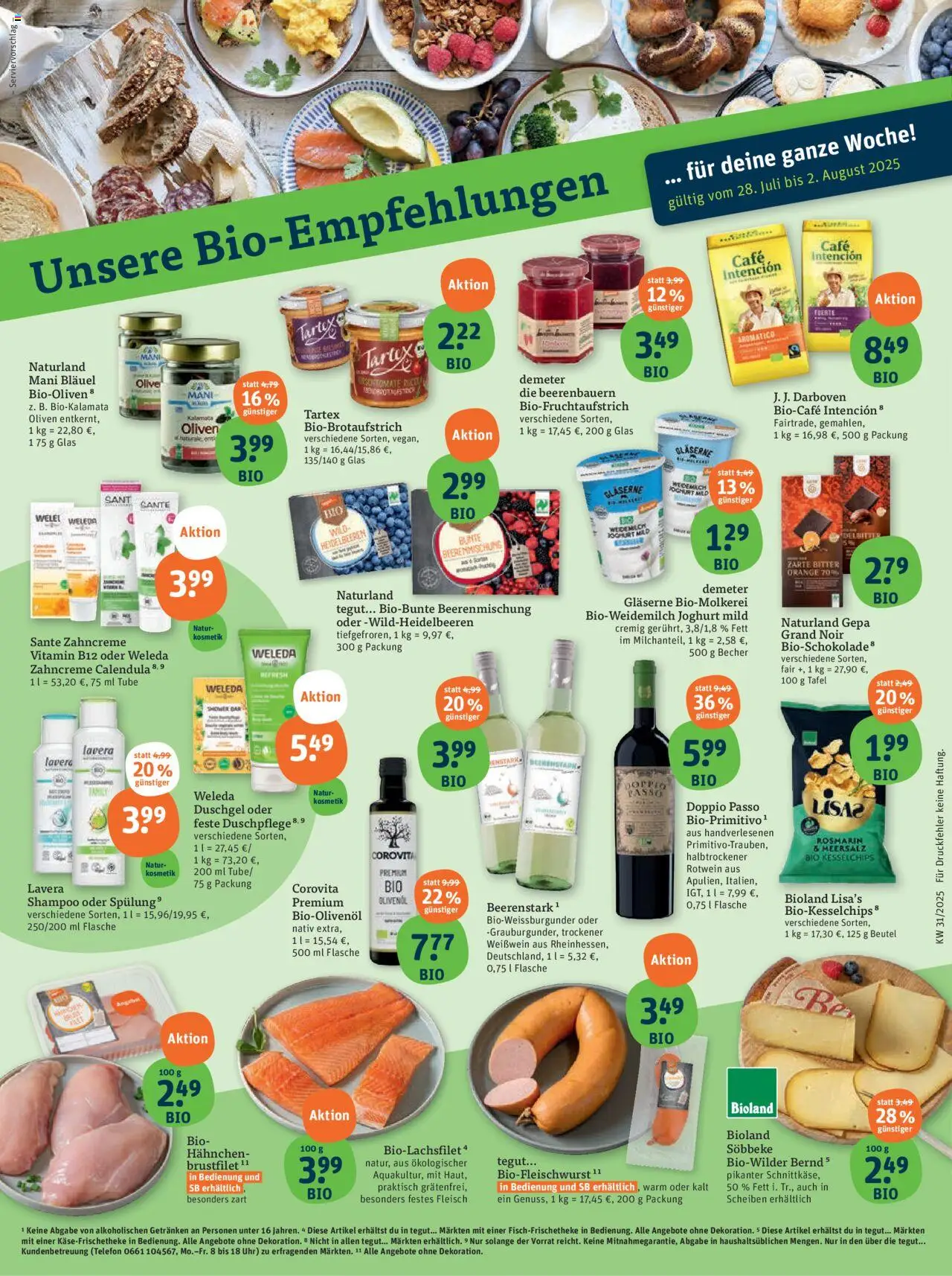 Tegut - Hessen, Niedersachsen, Rheinland-Pfalz - gültig ab dem 28.07.2025 | Seite: 2 | Produkte: Olivenol, Shampoo, Duschgel, Doppio Passo