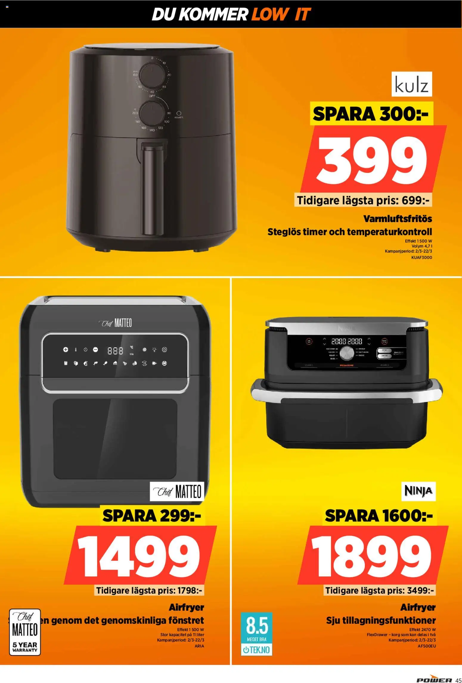 Power reklamblad aktuell från 02.03.2026 | Sida: 45 | Produkter: Korg, Airfryer