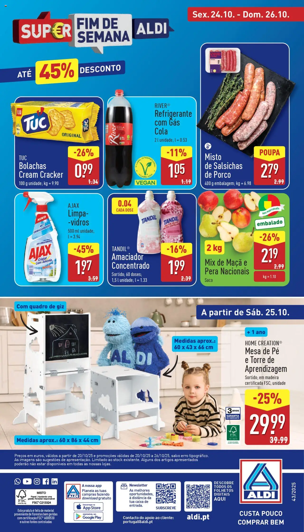 Aldi folheto │ válido de 20.10.2025 | Página: 40 | Produtos: Refrigerante, Bolachas, Caixa, Maça