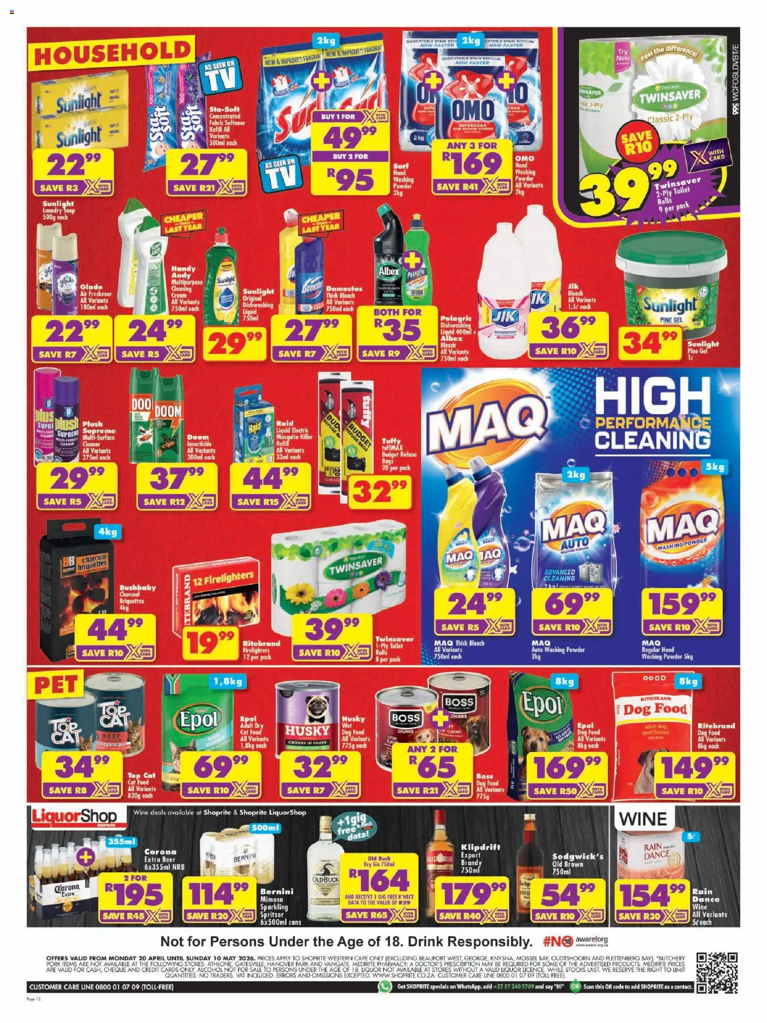 New Shoprite catalogue – valid from 20.04.2026 | Page: 12 | Products: Air freshener, Refuse bags, Gravy, Dog food