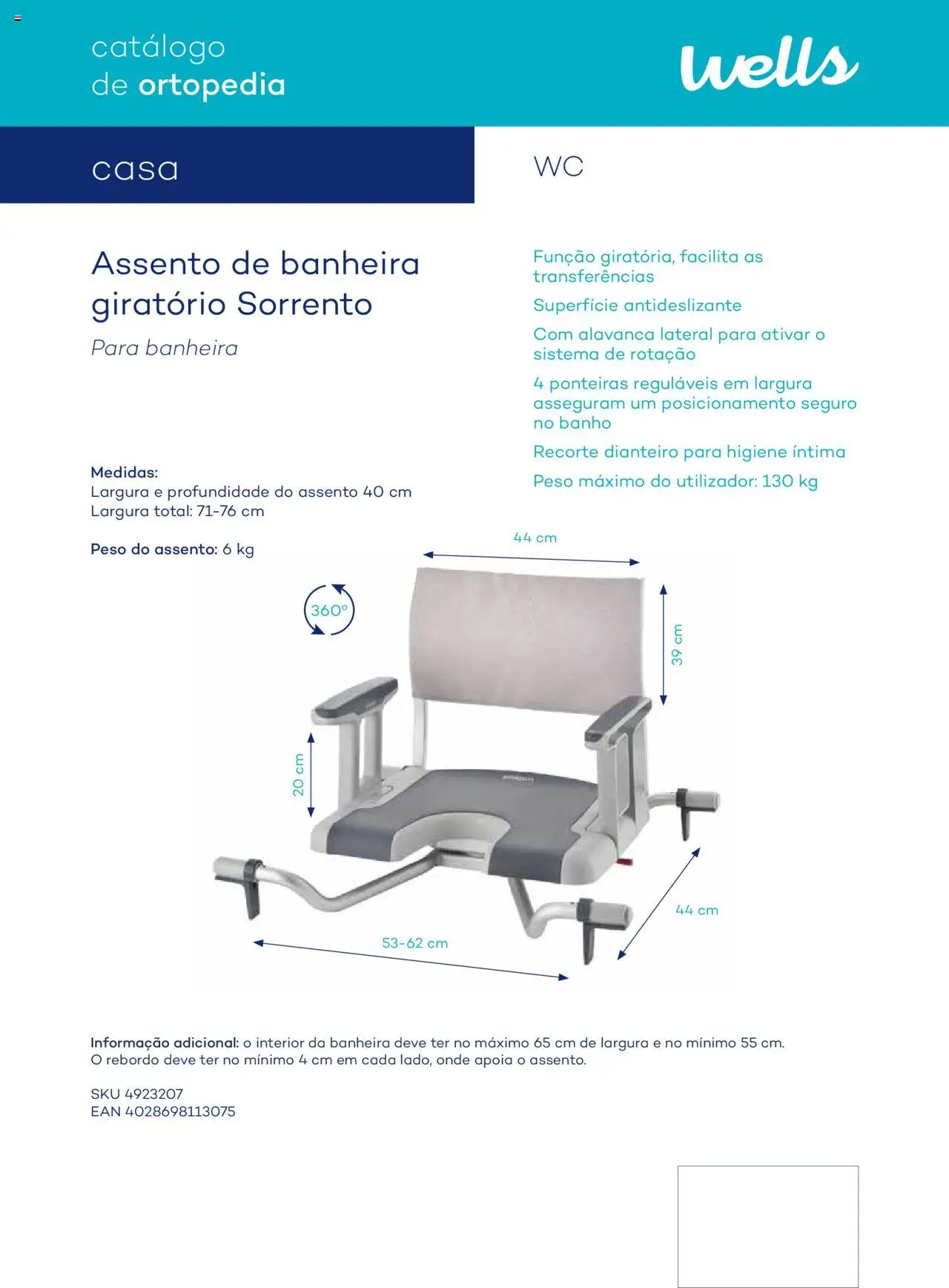 Well’s Catálogo de Ortopedia │ válido de 12.02.2024 | Página: 126 | Produtos: Banho