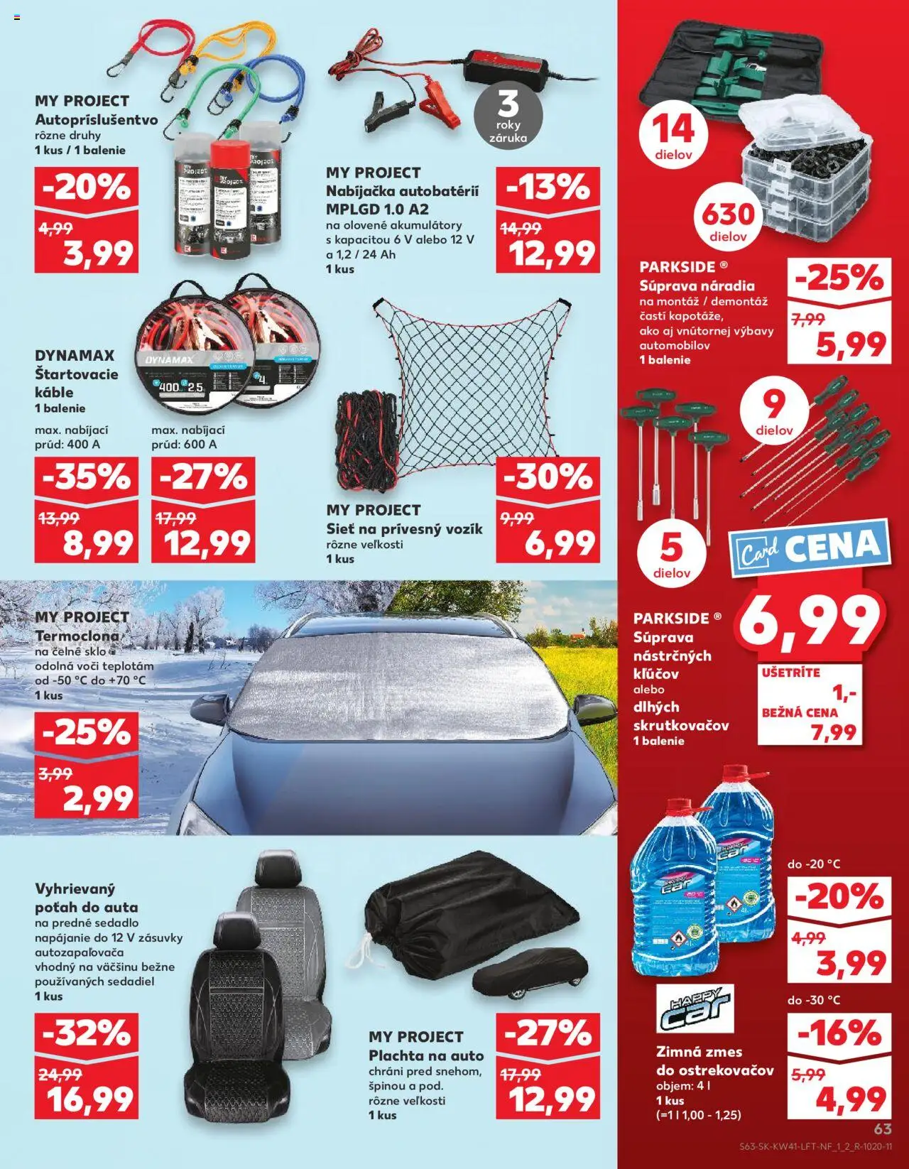 Nové Kaufland akcie – leták je platný od 09.10.2025 | Strana: 63 | Produkty: Plachta, Nabíjačka, Parkside