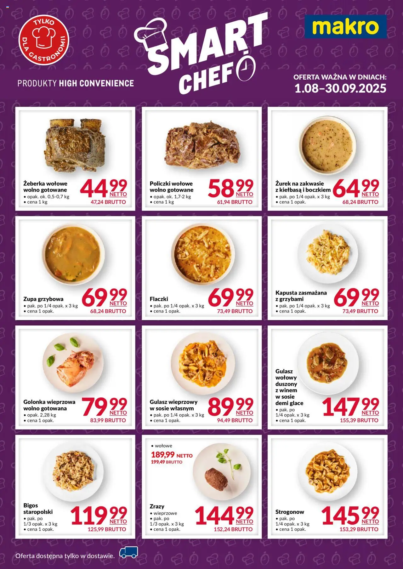 Makro Gazetka - Smart Chef od 01.08.2025 | Strona: 1 | Produkty: Kiełbasa, Kapusta, Wolno gotowane, Zurek