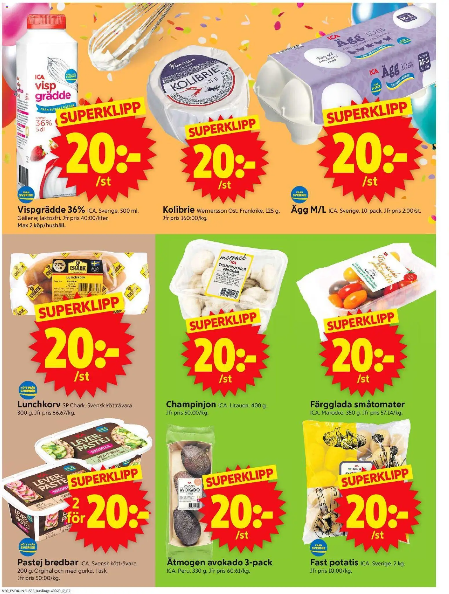 ICA Supermarket reklamblad aktuell från 08.12.2025 | Sida: 10 | Produkter: Visp, Champinjoner, Grädde, Vispgrädde