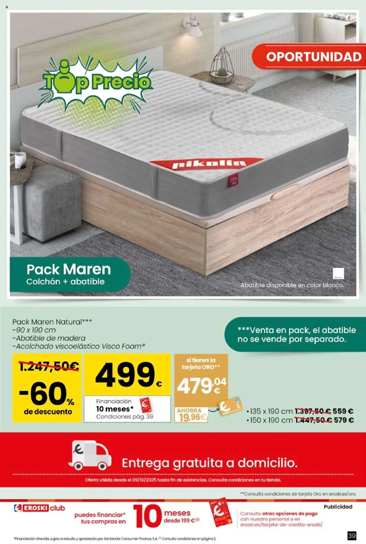 Eroski - Oh! Qué chef │ válido desde el 09.10.2025 | Página: 39 | Productos: Colchon