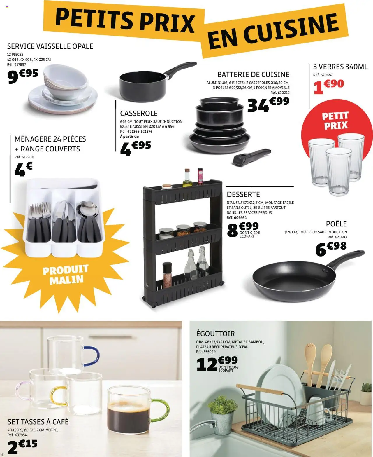  | Page: 6 | Produits: Égouttoir, Batterie, Café, Tasses