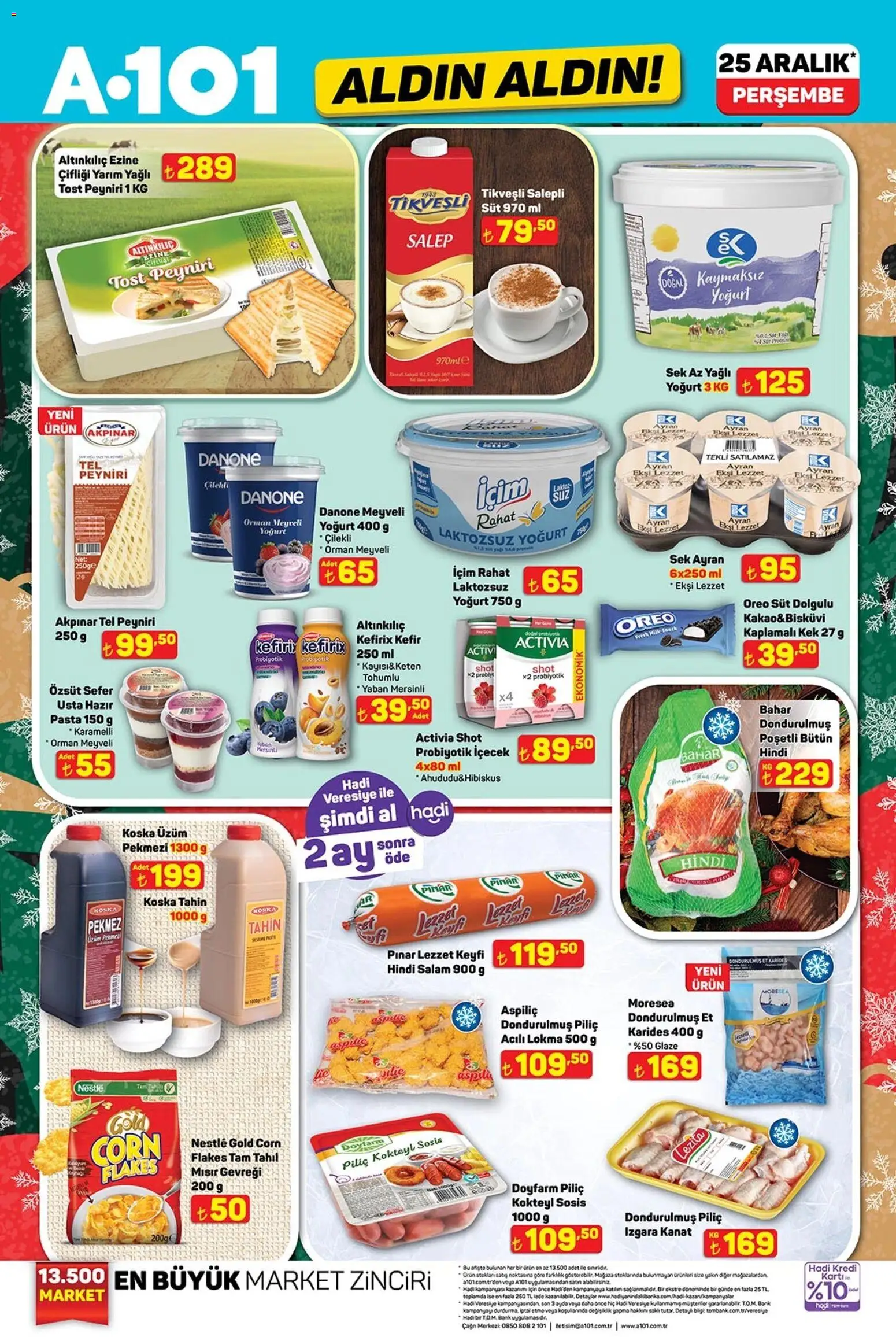 A101 Katalog Aldın Aldın - 25.12.2025 tarihinden itibaren geçerlidir | Sayfa: 2 | Ürünler: Kefir, Tahıl, Piliç, Üzüm