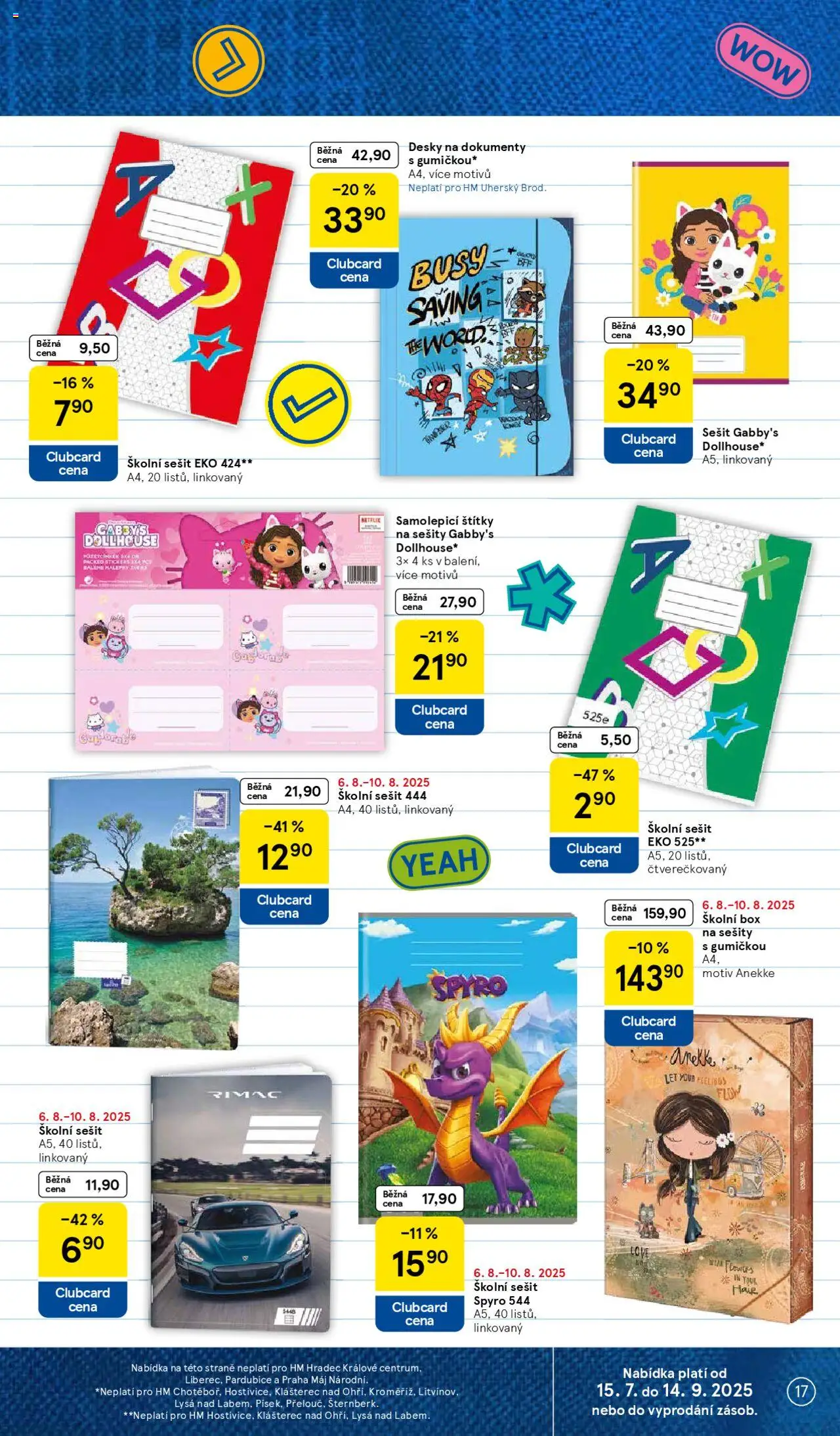 Tesco leták - Hypermarket od 06.08.2025 | Strana: 17 | Produkty: Box, Sešity, Sešit, Desky